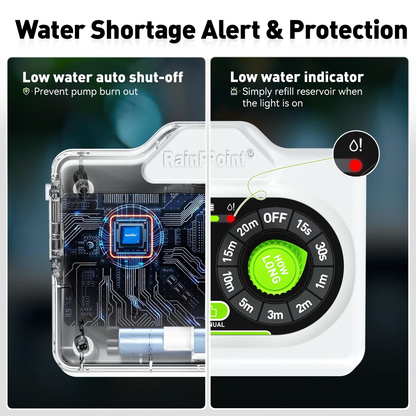RAINPOINT Dual-knob Control Automatic Plant Waterer Indoor