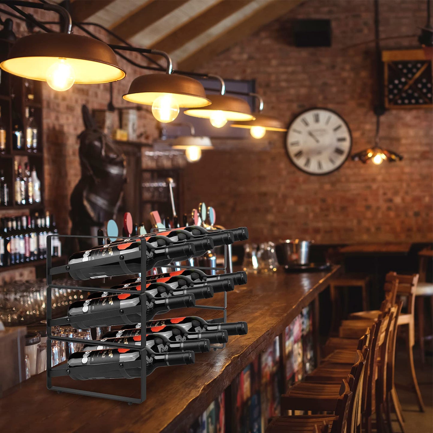 3 Tier Wine Rack,Tabletop Stackable Wine Rack Freestanding Champagne Racks Countertop for Kitchen Pantry Cabinet for Kitchen, Bar, Pantry, Cellar, Basement, Countertop, Cabinet