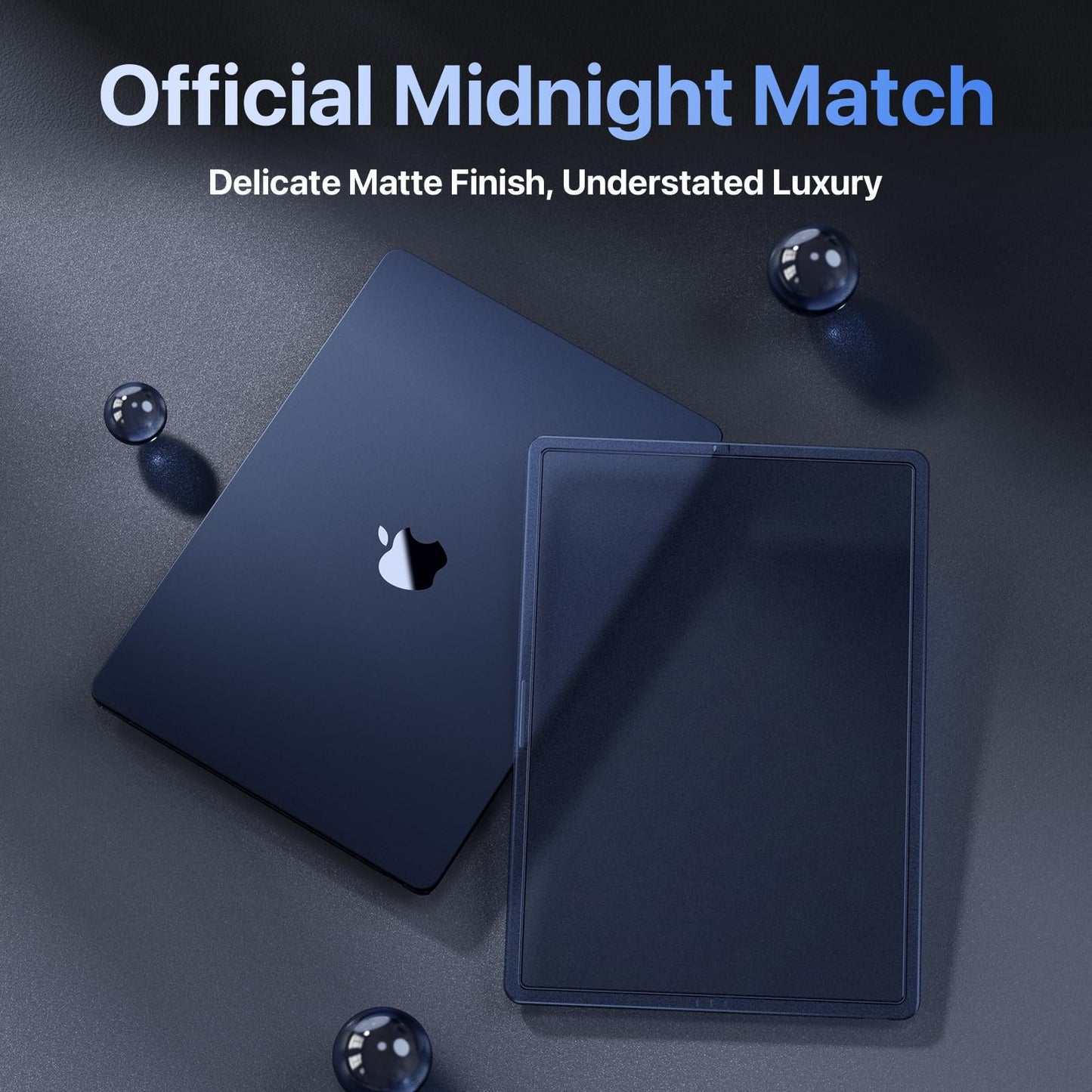 Soonjet CrackGuard for MacBook Air 15 inch Case | M5 M4 M3 M2 2026 2025-2023 | Anti-Crack Upgrade |100% Match Official Color | Hard Shell Laptop Cover | A3448 A3241 A3114 A2941 | Midnight Clear