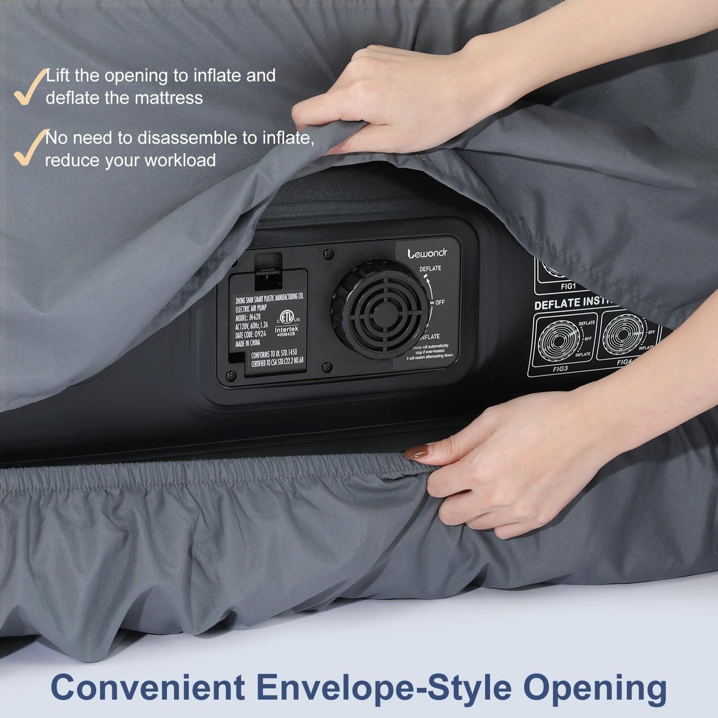 Lewondr Extra Deep Pocket Queen Sheet for Air Mattress, Queen Sheets Deep Pocket Bed Sheet with All-Round Rubber Band, Fit with 13-21 in, Bed Sheet