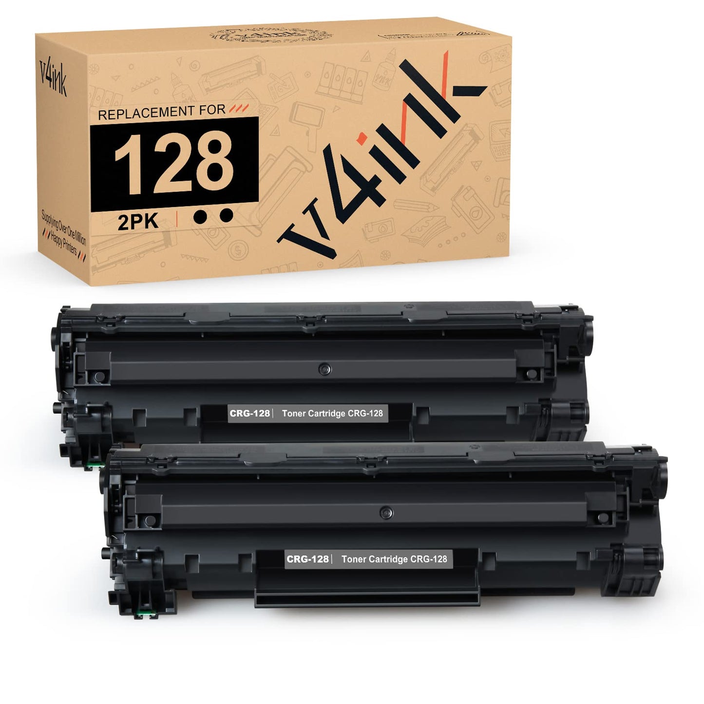 v4ink 2PK Compatible CRG-128 Toner Cartridge Replacement for Canon 128 Black Toner Cartridge Ink for Canon imageclass D530 D550 LBP6230dw MF4450 MF4570dw MF4770n MF4890dw MF4880dw Printer
