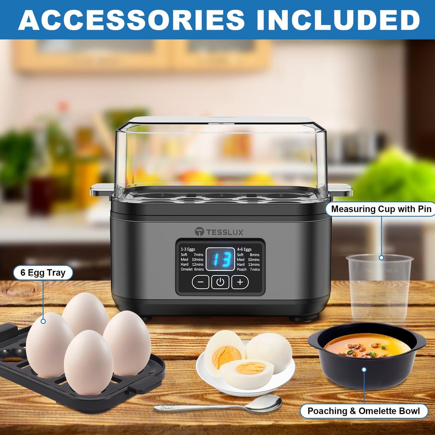 Tesslux Electric Rapid Egg Cooker, 6 Egg