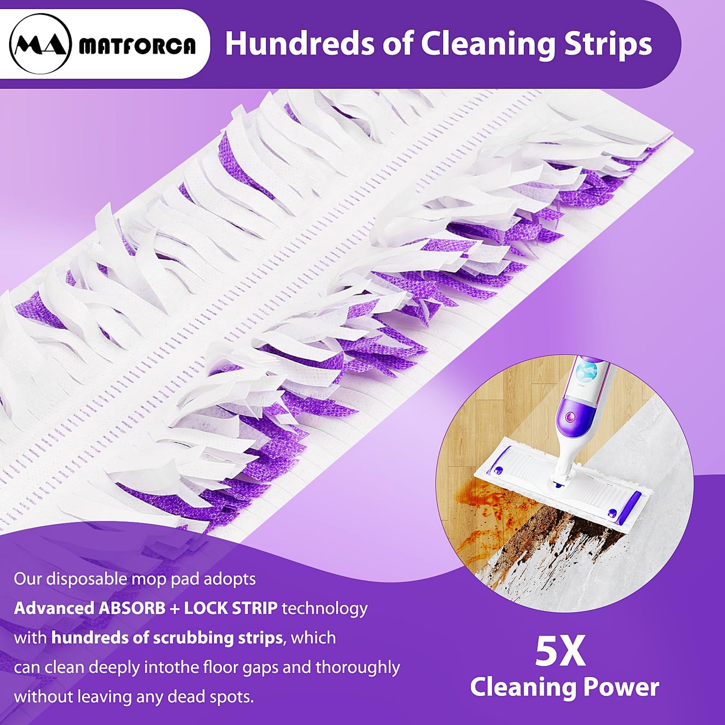 30 Pack Disposable Power Mop Pads Refilles for Swiffer PowerMop Multi-Surface Replacement Mopping Refills Pads