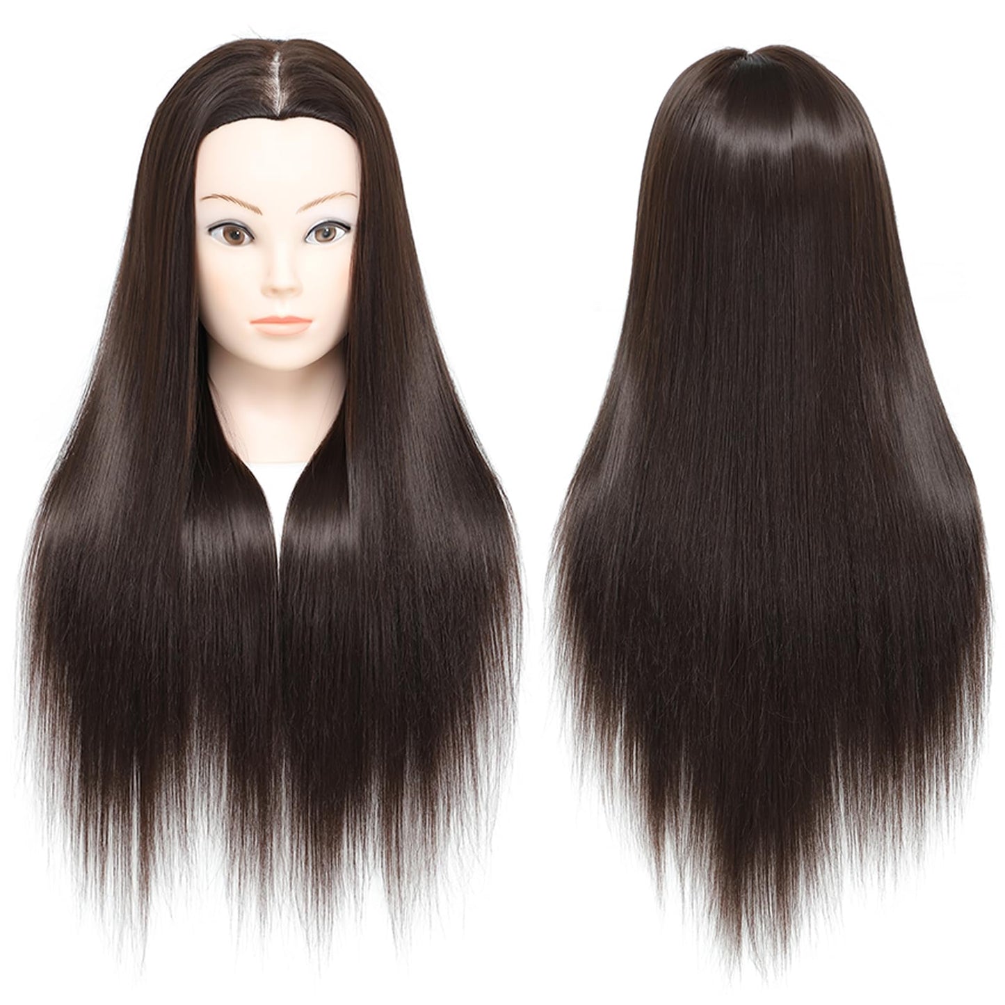 BLTYXT 26" - 28" Training Head Professional Cosmetology Mannequin Head Hairdresser Manikin Head with Synthetic Fiber Styling (02G-04)