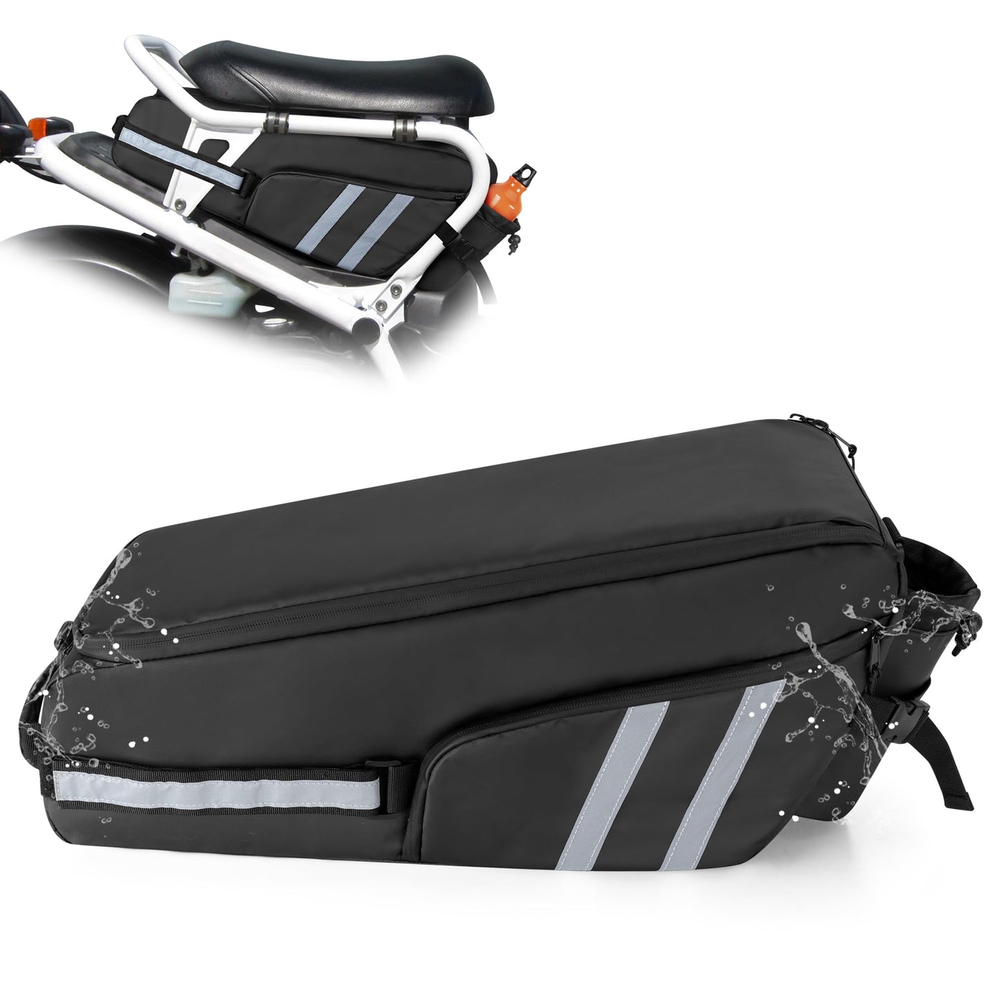HODRANT Waterproof Under Seat Bag Compatible with Honda Ruckus 2010-2024 Scooter, Cling to Side Frame Box Scooter Under Seat Storage Organizer with Shoulder Strap for Motorcycle Accessories, Bag Only