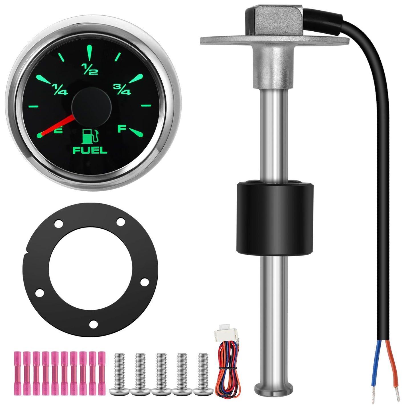 Calreer Fuel Sender Unit for Boat, Car, Truck, RV - Tank Sending Unit Water Level Sensor Stainless Steel (6" (10mm Sensor Set))