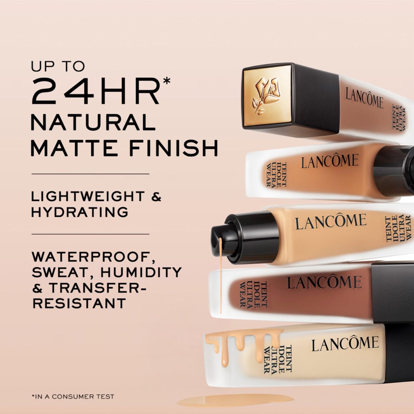 Lancôme Teint Idole Ultra Wear Buildable Full Coverage Foundation - Longwearing & Waterproof - Natural Matte Finish - 220C
