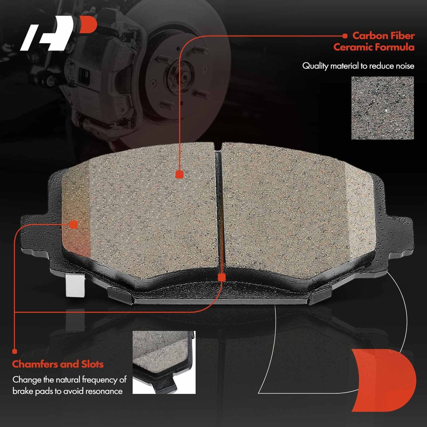 A-Premium Rear Ceramic Disc Brake Pads Set Compatible with Select Chrysler, Dodge, Ram and Volkswagen Models - Town & Country 2012-2016, Grand Caravan, Journey 2012-2020, C/V 2012-2015, Routan