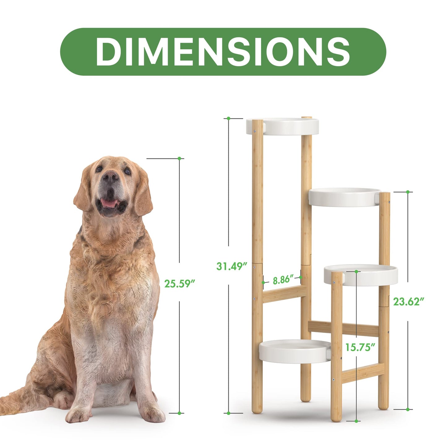Wisuce Bamboo Plant Stands Indoor, 4 Tiered Tall Corner Plant Stand Holder Multiple Shelf Flower Tables for Garden Indoor Home (4 Tier)
