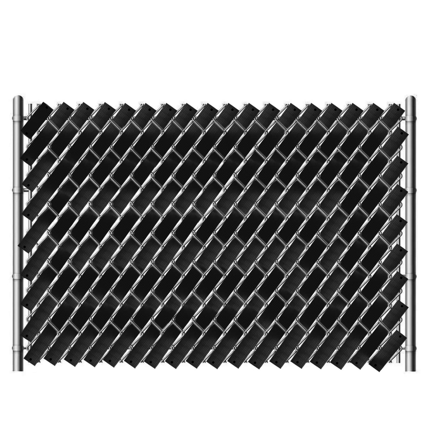 Qlvily Chain Link Fence Privacy Tape, 246ft x 0.15ft Fence Slats, Fence Covering Privacy, Black (200PCS Button + Puncher Included)