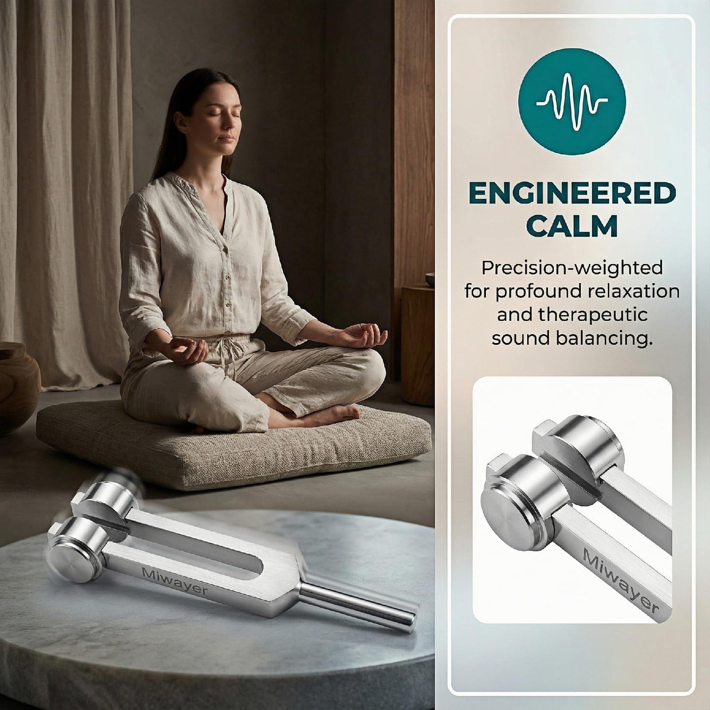 Miwayer Professional 64 Hz Tuning Forks (Otto Style) for Healing, Medical, and Music - Multi-Frequency Tuning Fork Kit for Sound Therapy, Meditation, Chakra Balancing, and Instrument Tuning
