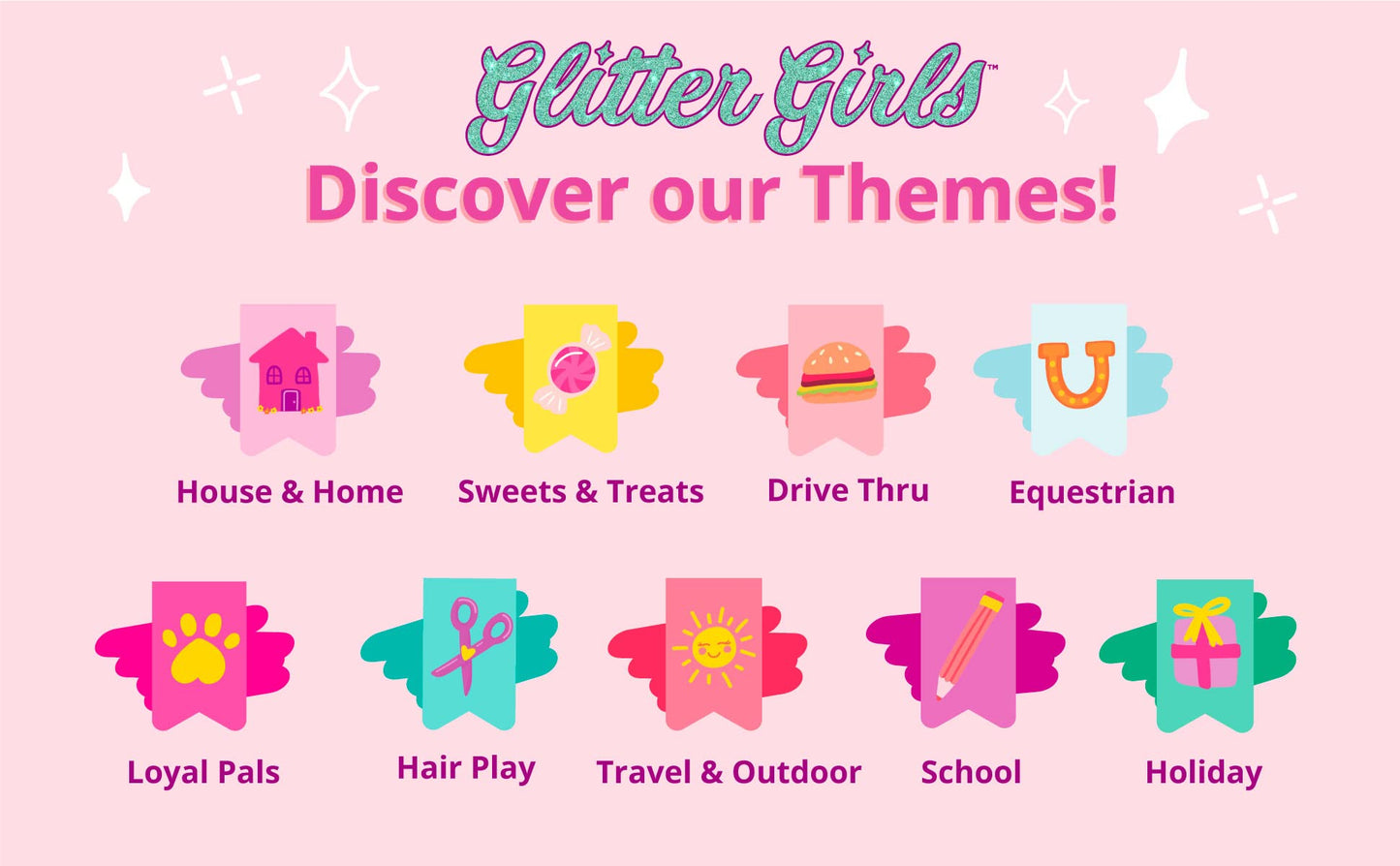 Glitter Girls – 14-Inch Doll Accessories – Comfy Clouds Bunk Bed – Doll House Furniture & Accessories – Beds, Pillows, & Blankets – Glowi in The Dark Decals – 3+ Years