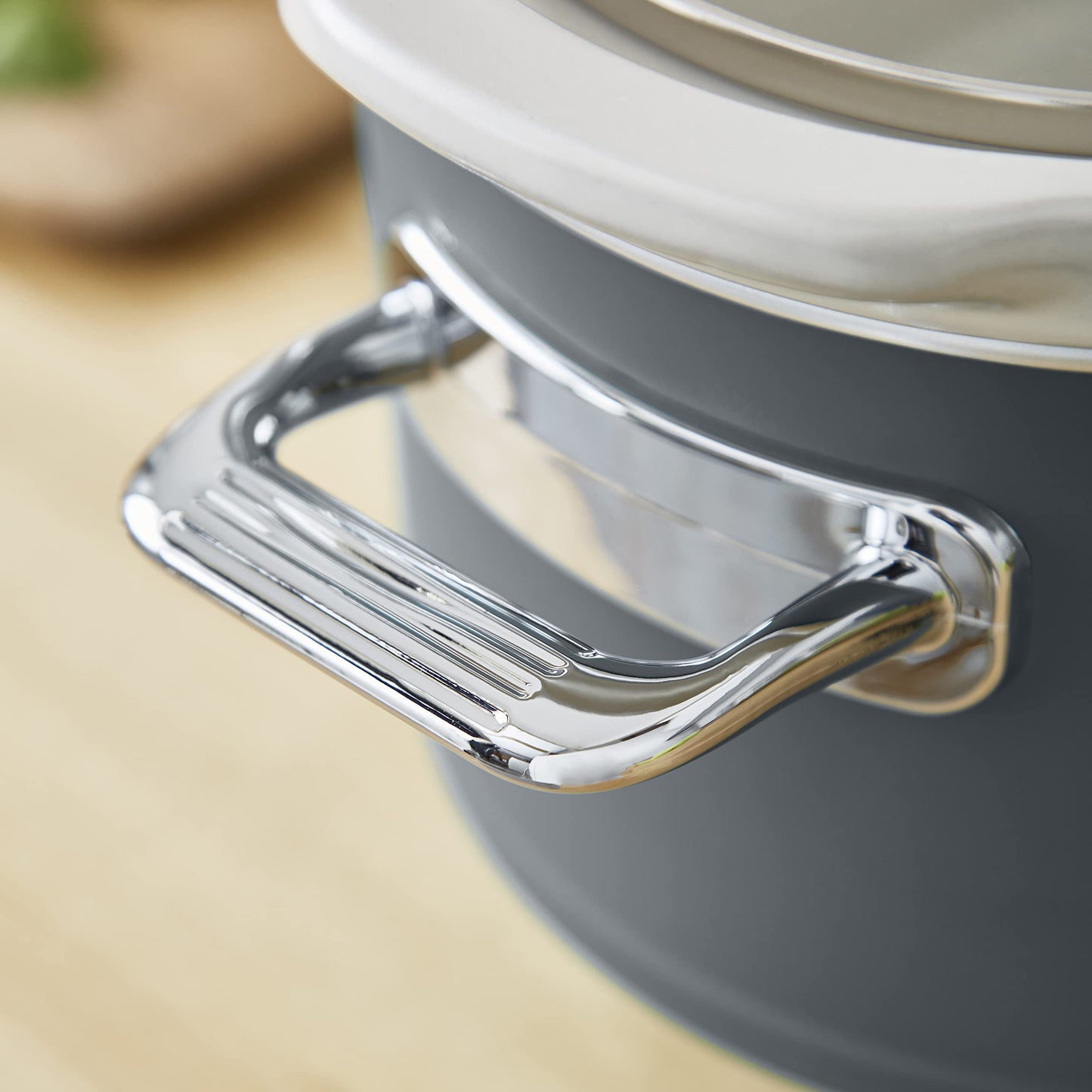 Salton Swan Nordic-Style Slow Cooker with Removable Ceramic Pot, 3.5 Litre, Slate Grey