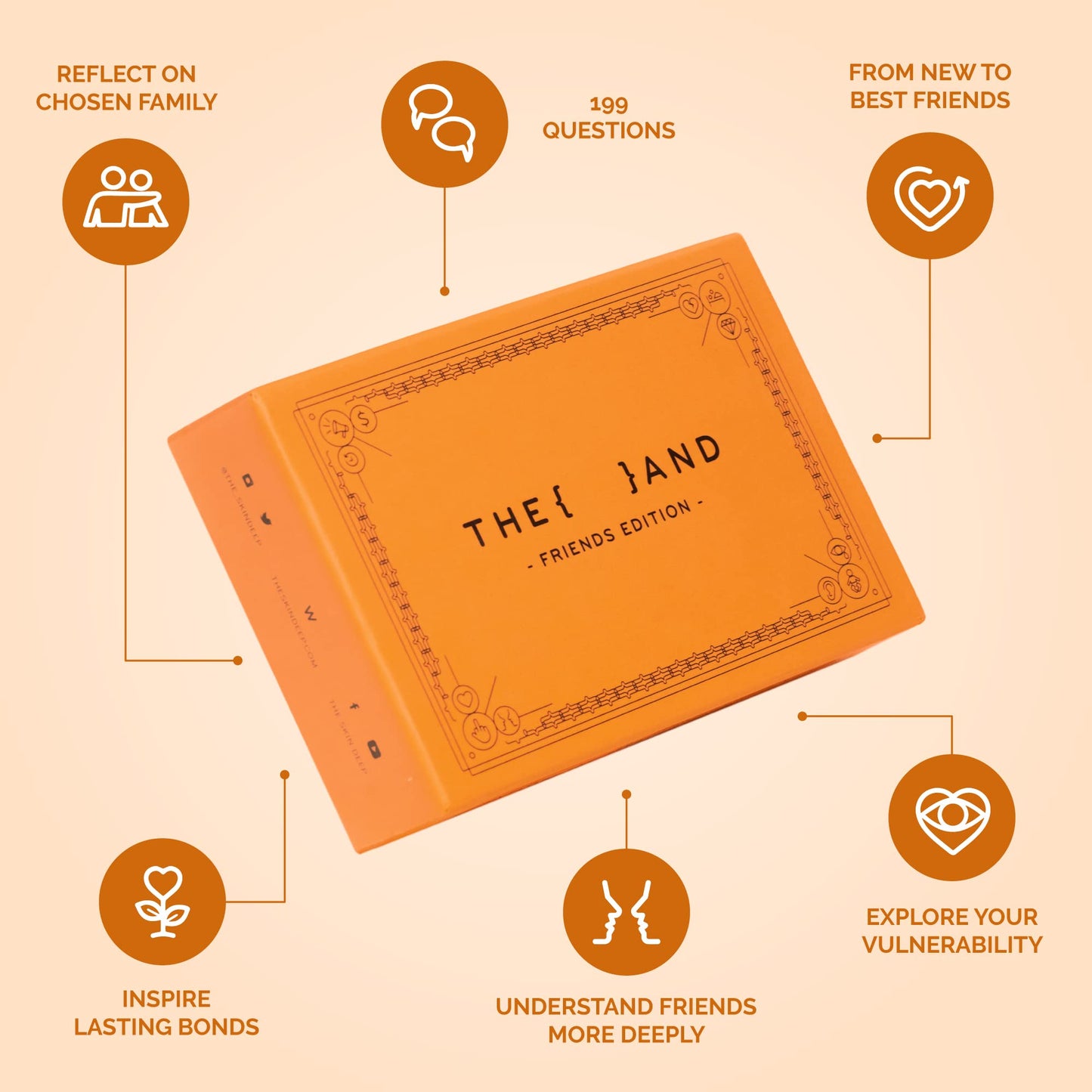 (THE AND) Friends Edition - Conversation Starters to Make Friends Your Best Friends - Fun Getting to Know You Card Game with Questions - Deep Talks at Game Night or Dinner Party by The Skin Deep
