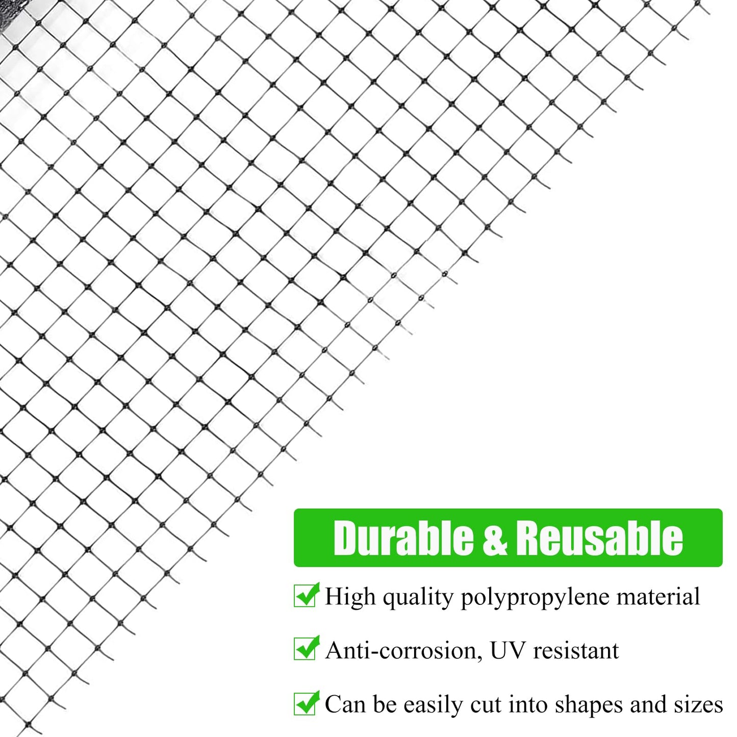 DARENYI Bird Netting for Garden, Garden Netting with Cable Ties, PP Plastic Wire Mesh Fence Anti Bird Net, Protect Plant Tree Fruits Vegetable for Pest Control & Animal Fence Barrier Netting (7x100FT)
