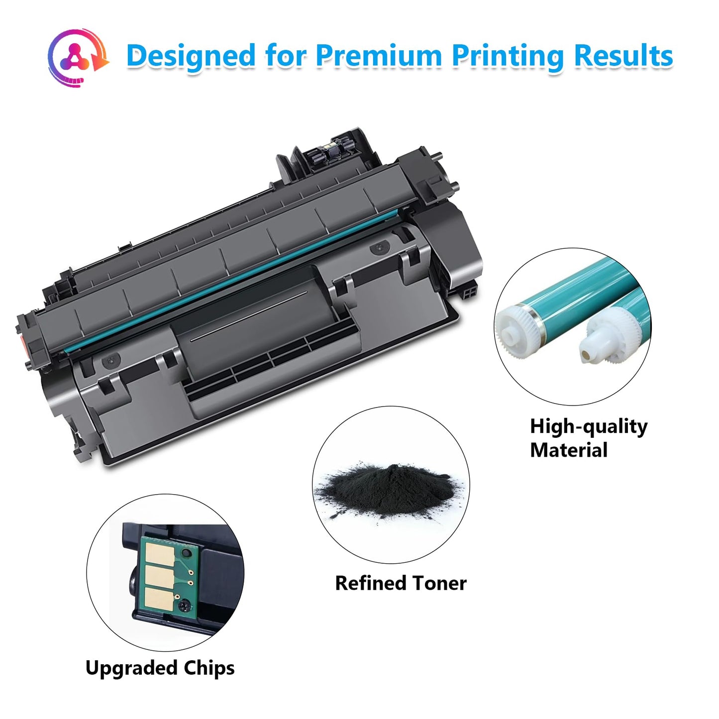 80A CF280A Toner Cartridge Black Replacement for HP 80A Toner Cartridge Used for Laser Pro 400 M401n, M401dn, M401dw, M401dne, M425dw; Laser Pro 400 MFP M425dn Printer Ink (1 Pack, with CHIP)