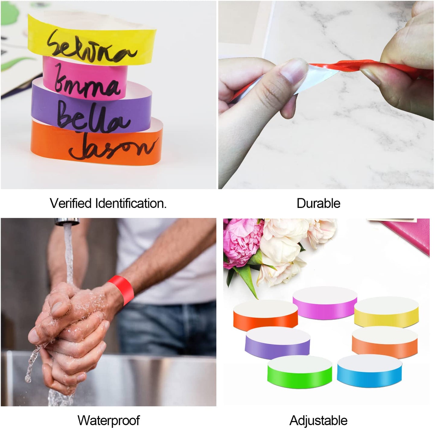2100 Pcs Paper Wristbands for Events - Waterproof Bracelets for Music Festivals, Concerts, Exhibitions (7 Neon Colors)
