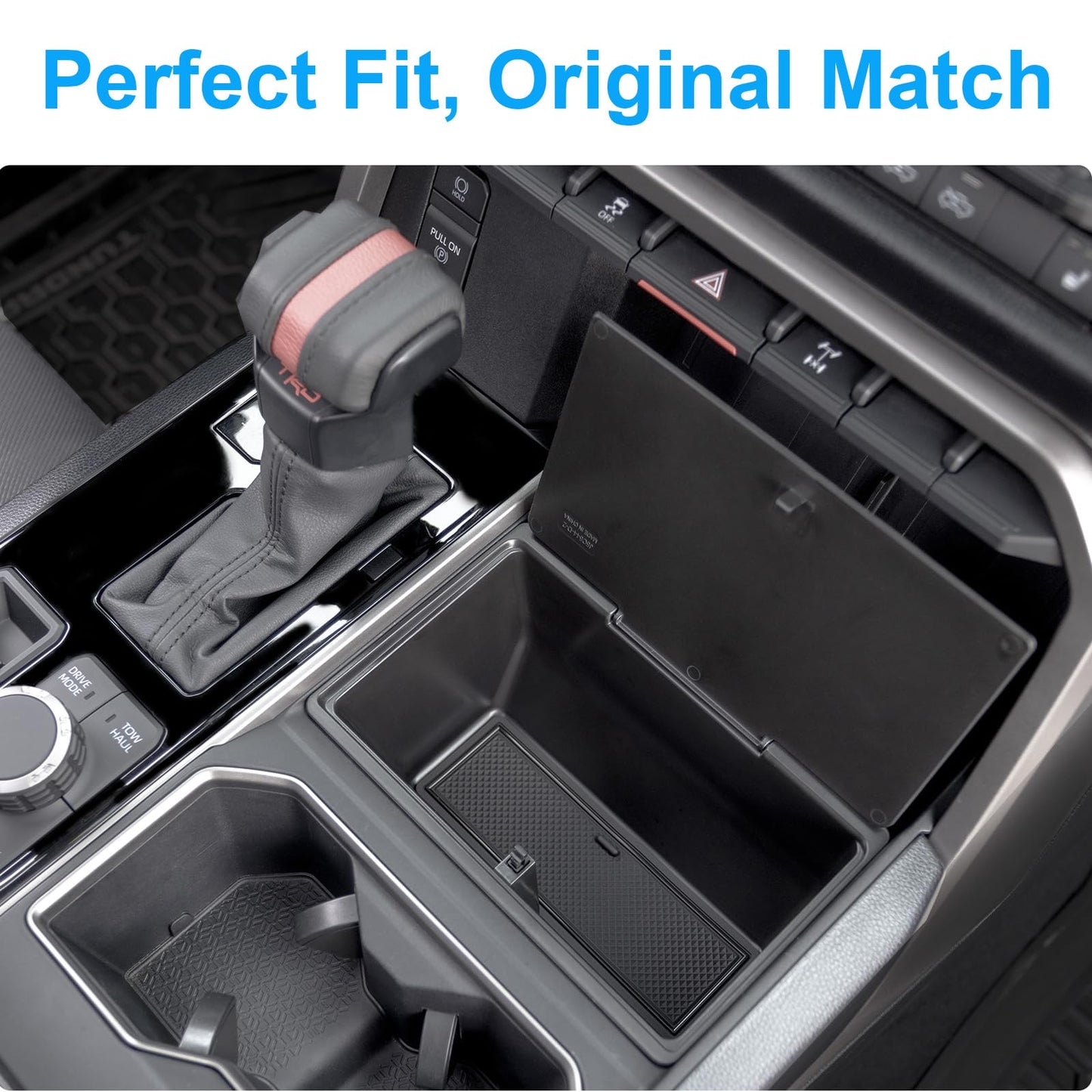 Center Console Hidden Organizer Compatible with 2022 2023 2024 2025 2026 Toyota Tundra and 2026 Toyota Sequoia Accessories OEM Secret Compartment Storage Box Press Open(Fit SR/SR5/Limited/TRD Pro)