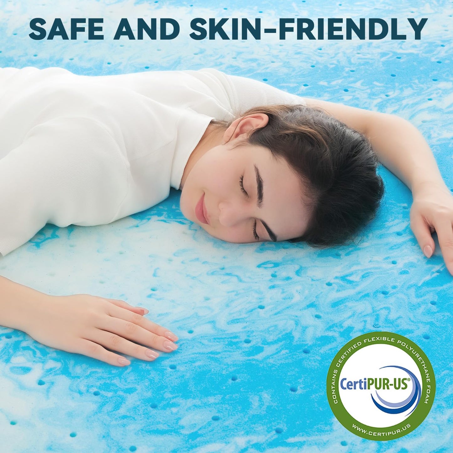 2 Inch Gel Memory Foam Mattress Topper Ventilated Soft Pressure Relieve Mattress Pad, Breathable Bed Topper, CertiPUR-US Certified, Twin Size