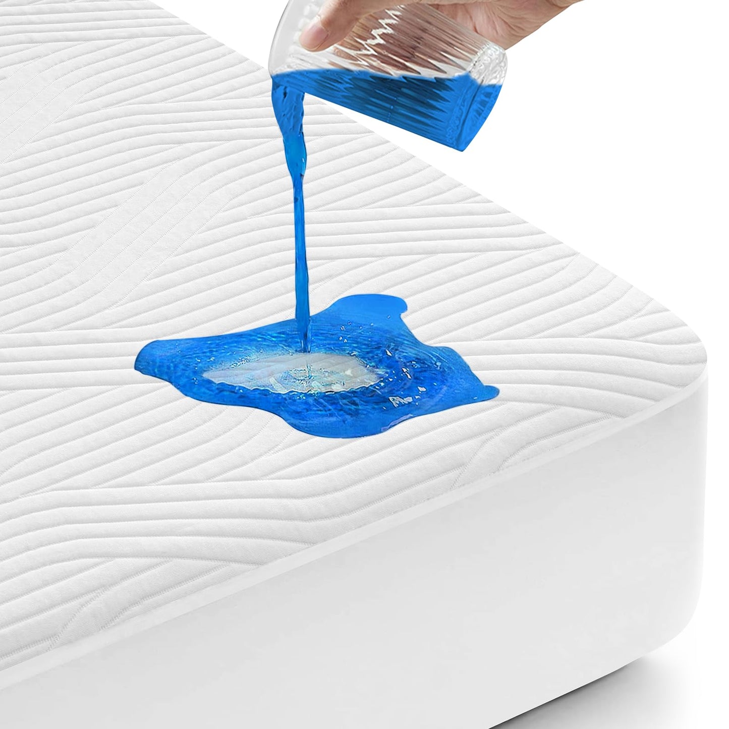 Upvilla Queen Mattress Protector Waterproof - Machine Washable, Noiseless Bed Mattress Pad Cover with Deep Pocket for 8 to 21 Inch Mattresses