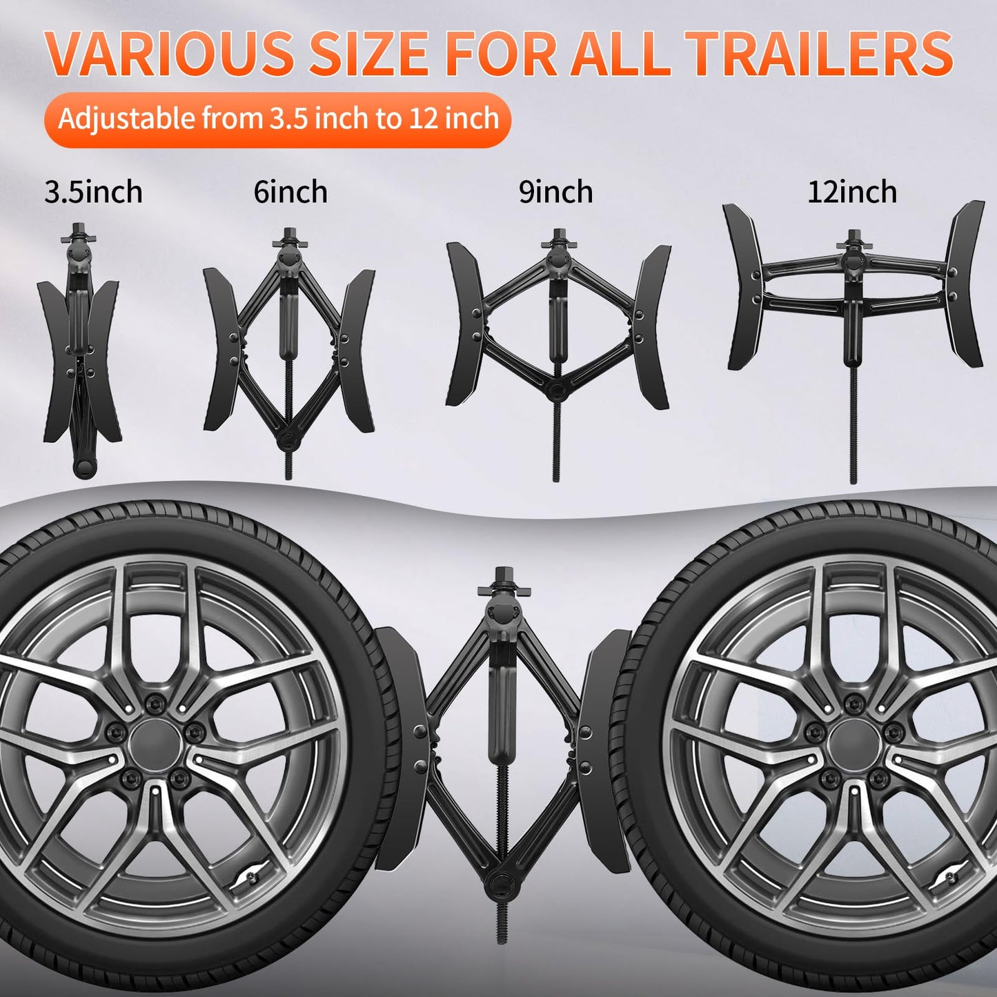 Camper RV Wheel Chocks Stabilizer X-Shaped for Dual Axle Travel Trailers, Heavy Duty Anti-Move Tire Chocks Trailer Accessories 2 Pack Fits 3.5" to 12" Wheel Gaps, Black