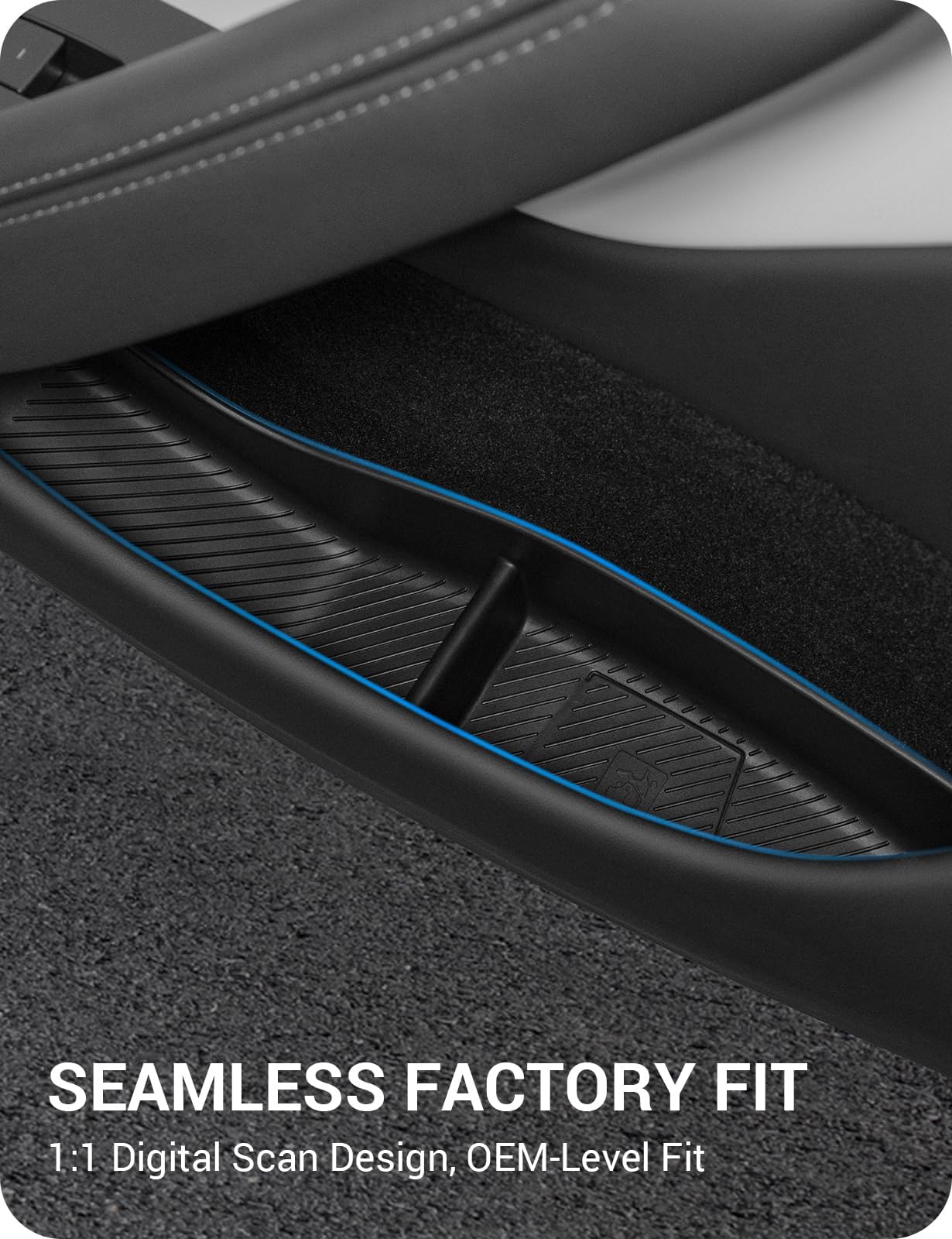 BASENOR 2026 Tesla Model Y Juniper Door Side Storage Box,Door Side Pocket Organizer Tray, Waterproof TPE Front & Rear Slot Pocket Liners for 2025 2026 Model Y Juniper Interior Accessories