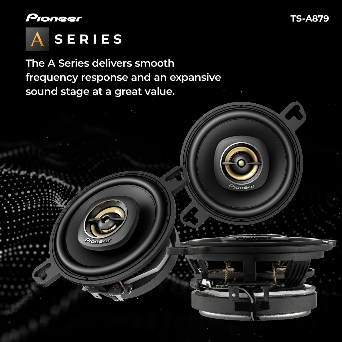 PIONEER TS-A879 A Series 3-1/2” 2-Way, 450 W Max Power, 25mm Tweeter – Coaxial Speaker (Pair)