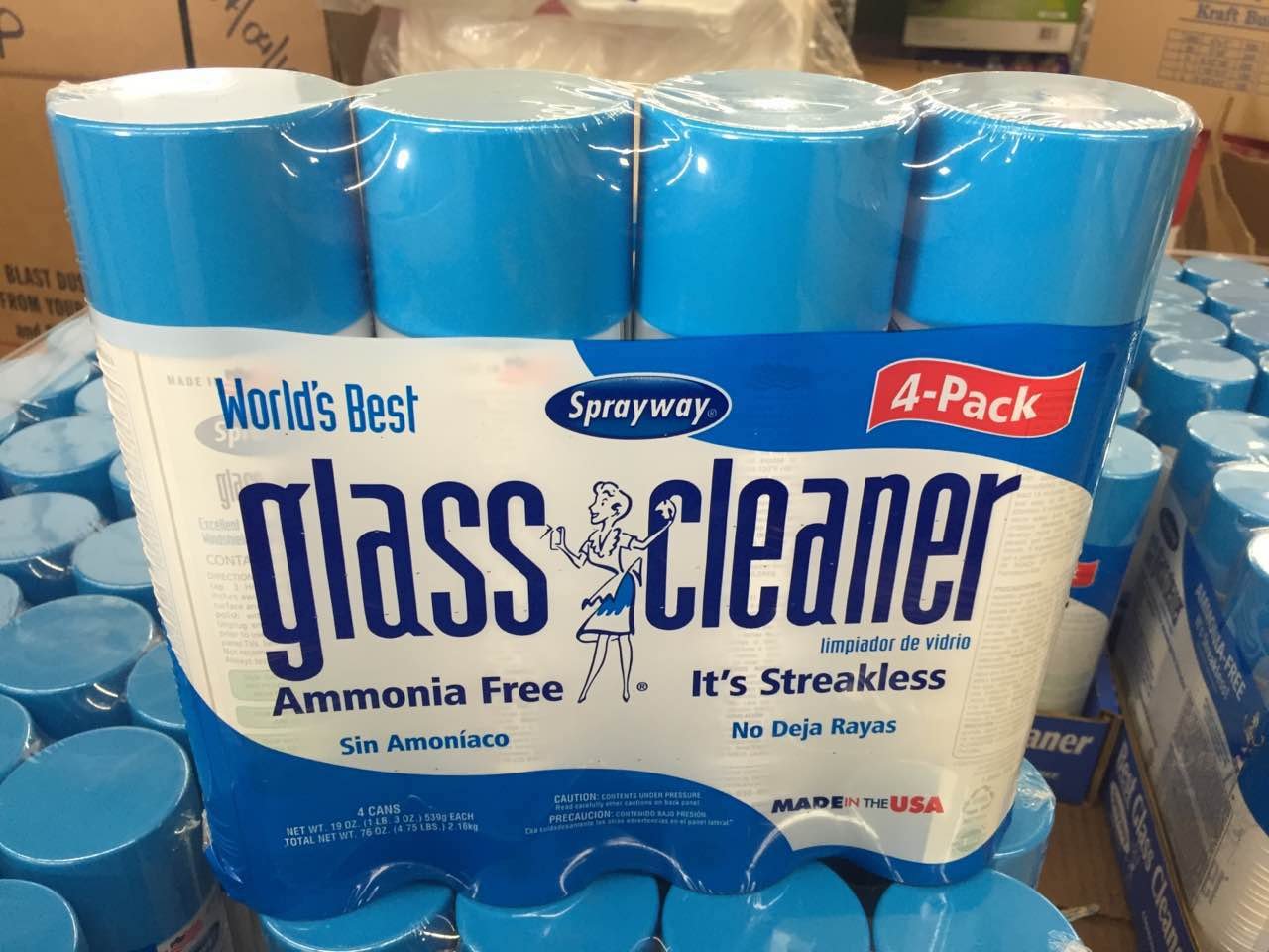 Sprayway 443331 Ammonia Free Glass Cleaner, 19 Oz. (4-Pack) (Packaging May Vary)