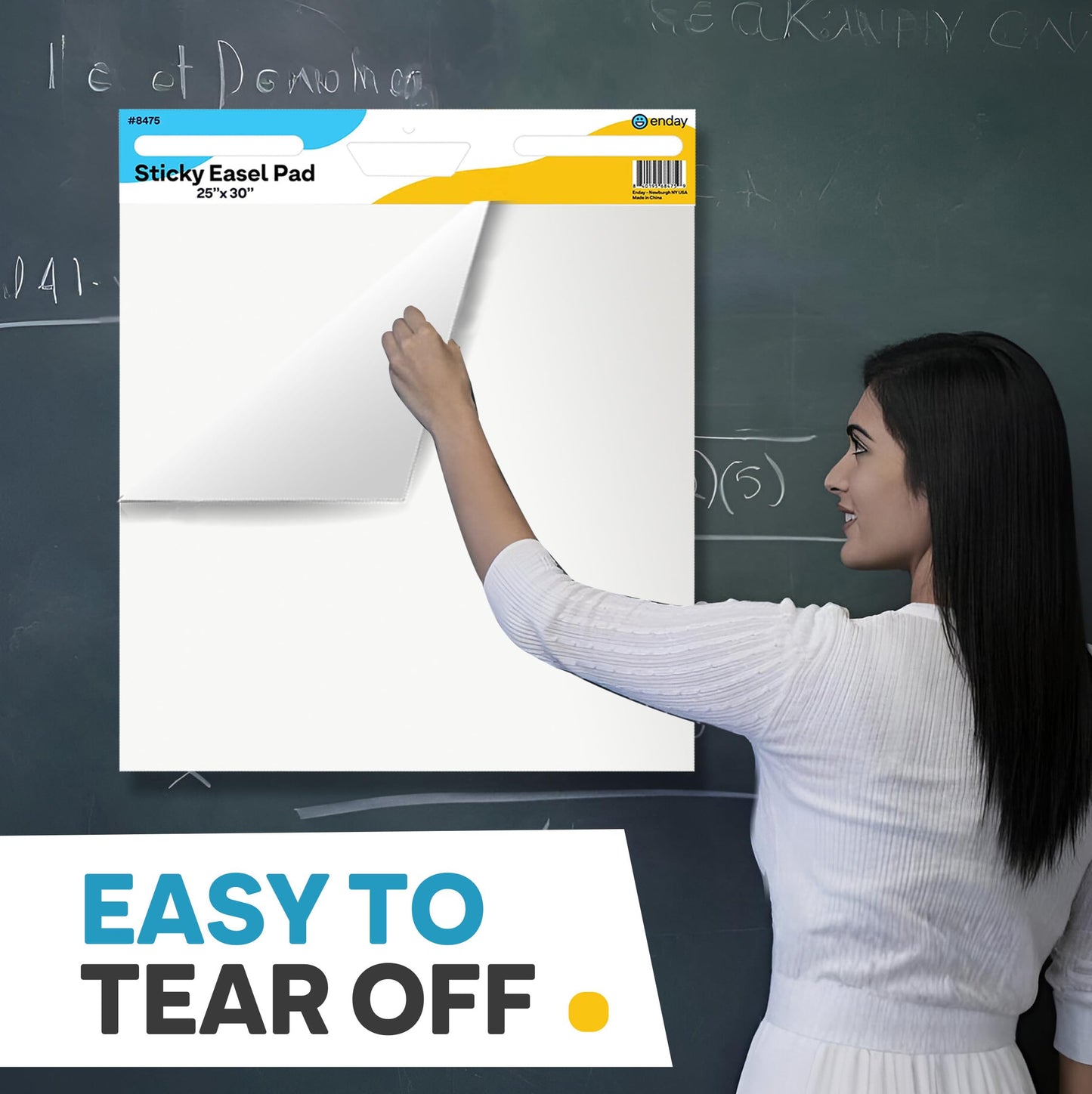 Enday Anchor Chart Paper 25"x 30" (2 Pack) - Sticky Easel Pad Chart Paper for Teachers, Flip Chart Paper, 25 in x 30 in Easel Paper, Large White Easel Pads Self Sticky Chart Paper 30 Sheets Per Pad