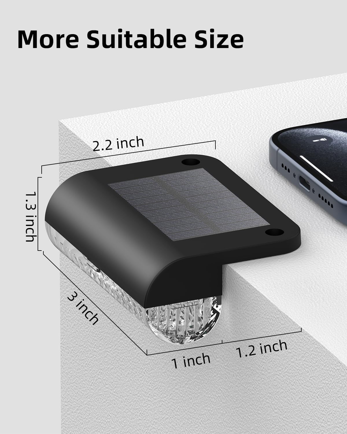 16Pack Solar Lights Outdoor Stair, Waterproof Solar Power Stair Lights Outdoor for Garden, Fence, Yard, Deck and Pathway(3000K Warm White)