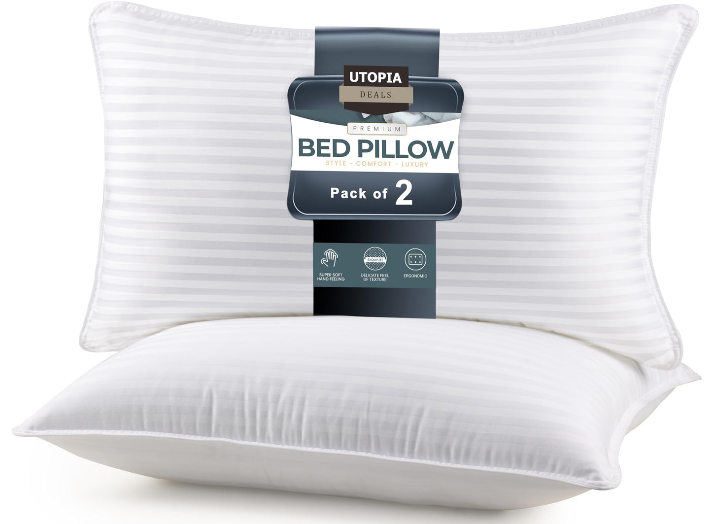 Utopia Bedding Bed Pillows for Sleeping King Size, Set of 2, Cooling Hotel Quality, for Back, Stomach or Side Sleepers