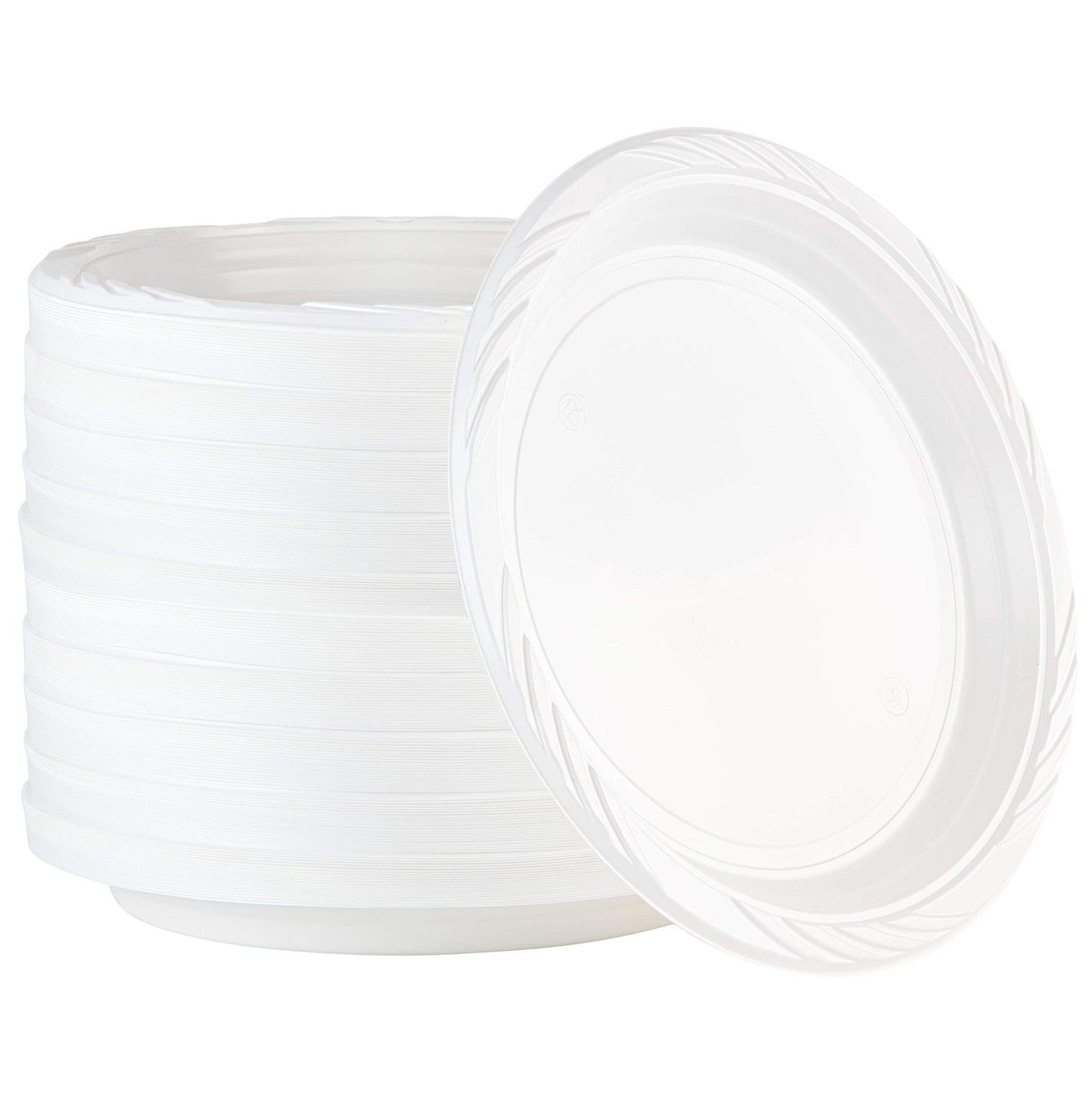 200 Count Disposable 10 Inch White Plastic Dinner Plates Extra Large