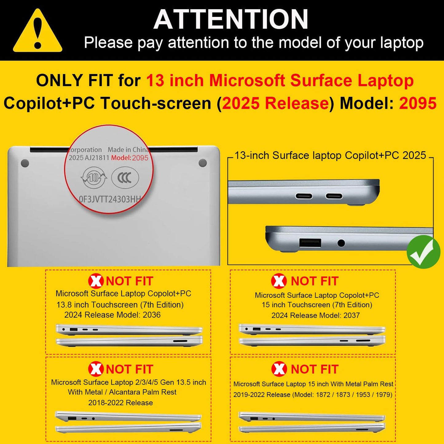 LCMOCICO Slim Protective Case for Microsoft Surface Laptop 13 inch Copilot+PC 2025 (Model 2095), Lightweight Anti-Scratch Printed Pattern Plastic Hard Shell Case Cover, Tide Illustration 2