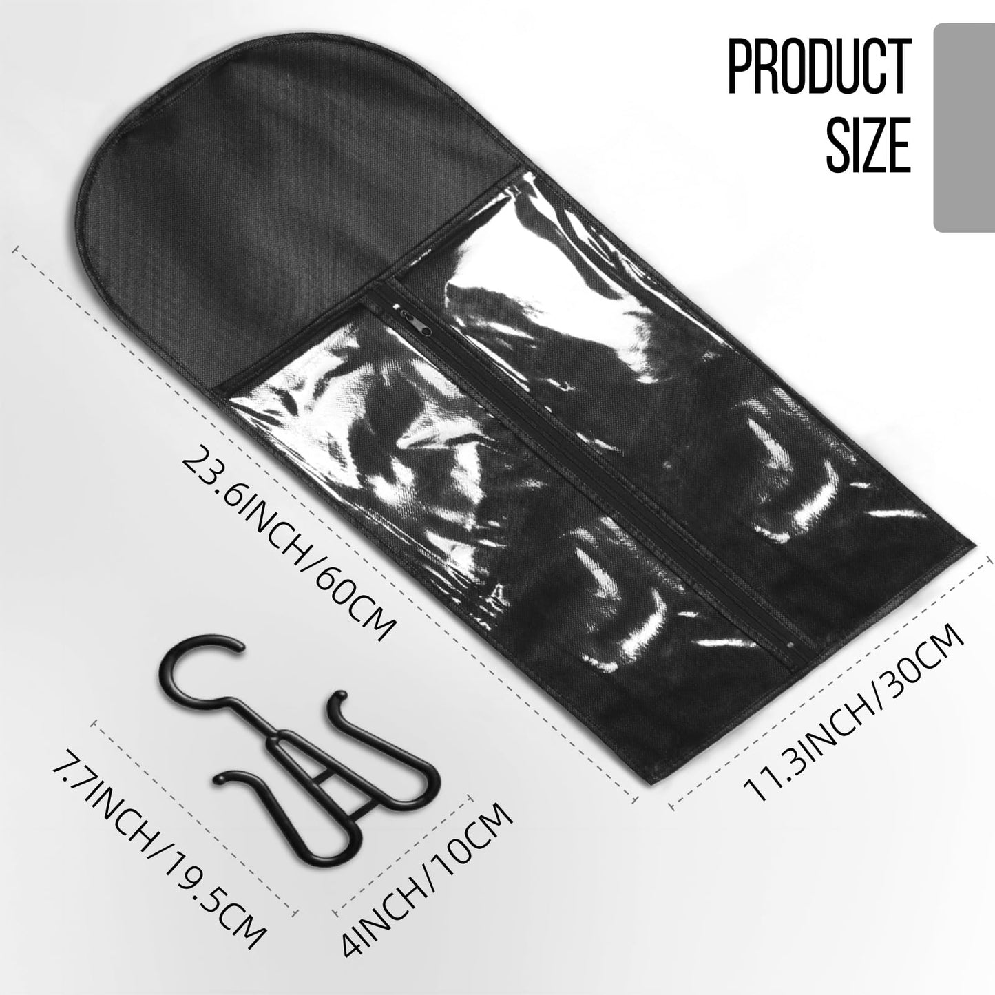 AIHOPESTO 12PCS Wig Bags With Hanger - Hair Extension Holder for Multiple Wigs - Organizer (6PCS Black & 6PCS Purple)