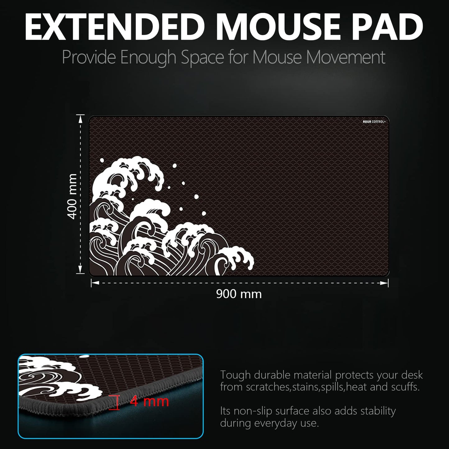 X-Raypad Aqua Control Plus Wave Gaming Mouse Pad, Ultra-High Precision Mouse Pad with Perfect Speed and Control Capability, Consistent X and Y Glide, Designed for Fps Players with Low DPI Requirements