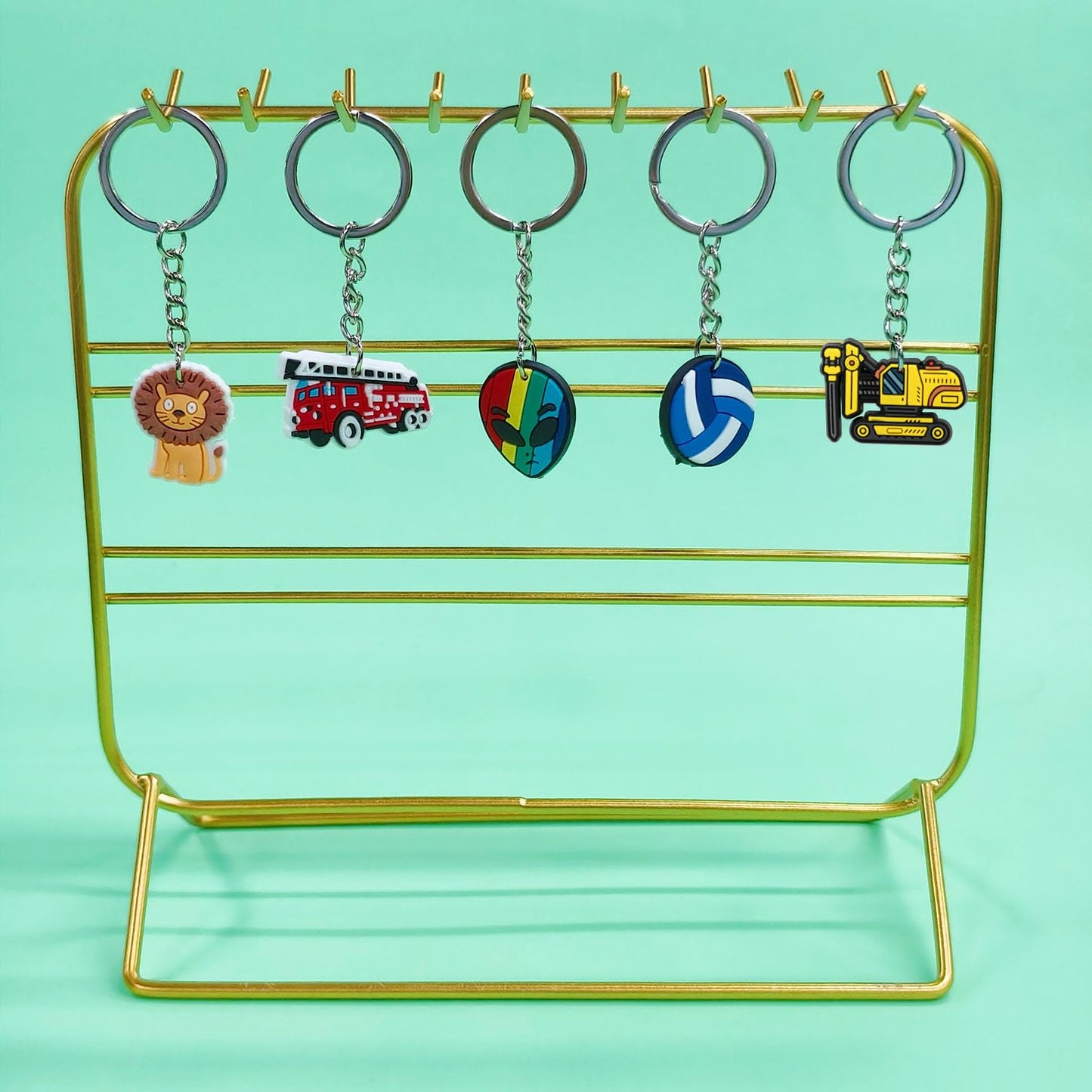 Gibleitz 30/50/100/200pcs Random Different Keychains, Lot Mixed Cute Keyring for Classroom Prizes Students Incentives, Multicolor, Small