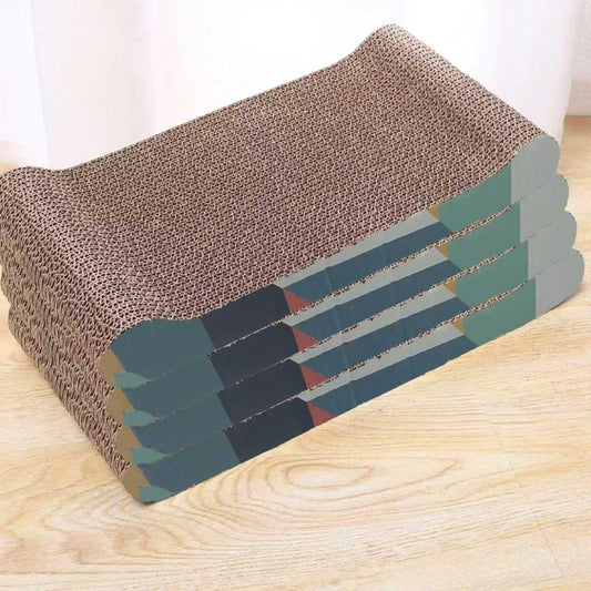 Cat Scratch Board, Bone-Shaped Design cat Scratch pad, Brown Corrugated Cardboard, pet cat Toy, Reversible cat Scratch Toy (4pcs)