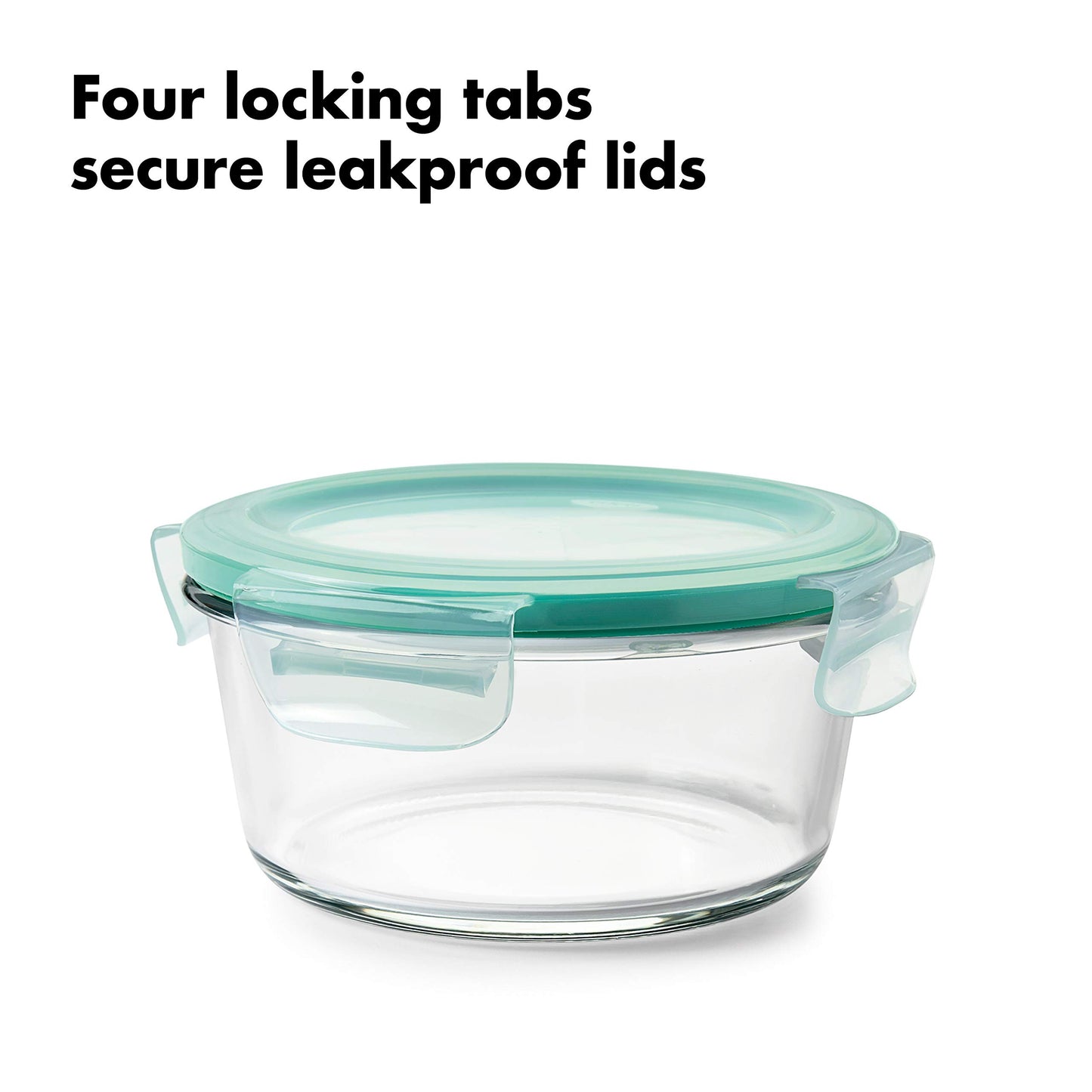 OXO Good Grips 8 Piece Smart Seal Airtight Glass Round Container Set,Blue