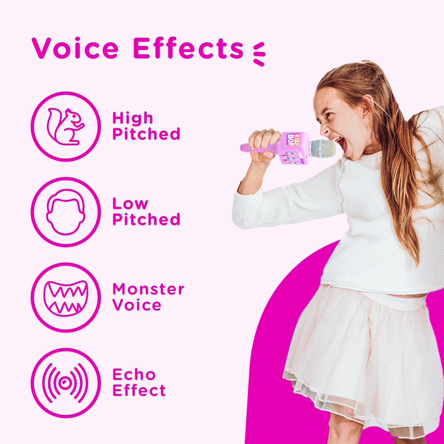 Move2Play, Kidz Bop Karaoke Microphone | The Hit Music Brand for Kids | Toy for Girls & Boys Ages 2, 3, 4, 5, 6, 7, 8+ Years Old | Gift & Birthday Present
