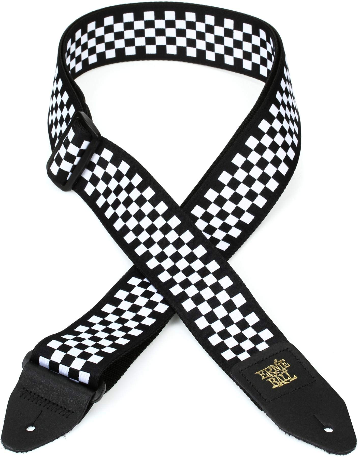 Ernie Ball Classic Jacquard Guitar Strap/Bass Strap - Black & White Checkers