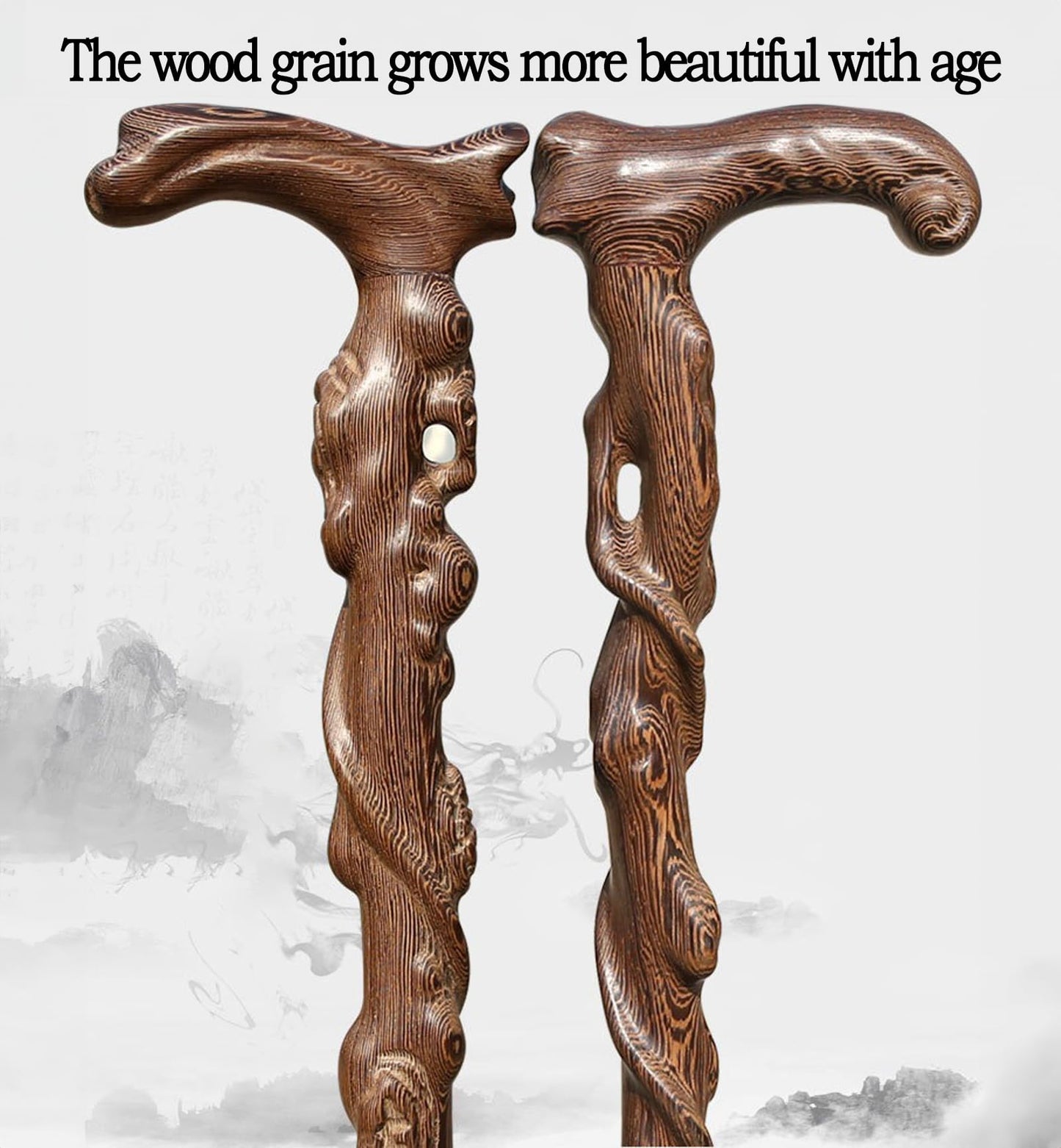 Root Carving Canes,Handmade Wooden Walking Canes for Men Women,Heavy Duty Up to 500 Pounds,Exquisite Natural Wood Carved Walking Ergonomic Stick