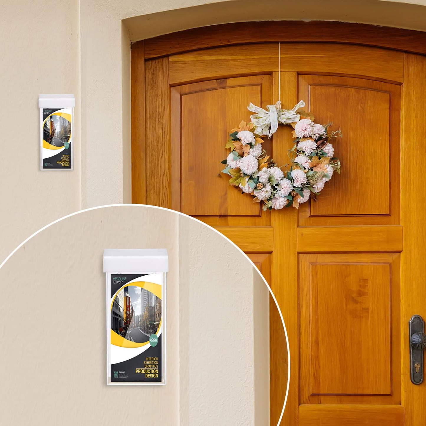 Remerry Acrylic Outdoor Brochure Holder 4 x 9 Inch Waterproof Wall Mount Literature Box with White Lid Clear Pamphlet Holder for Pamphlet Map Menu Display(2 Pieces)