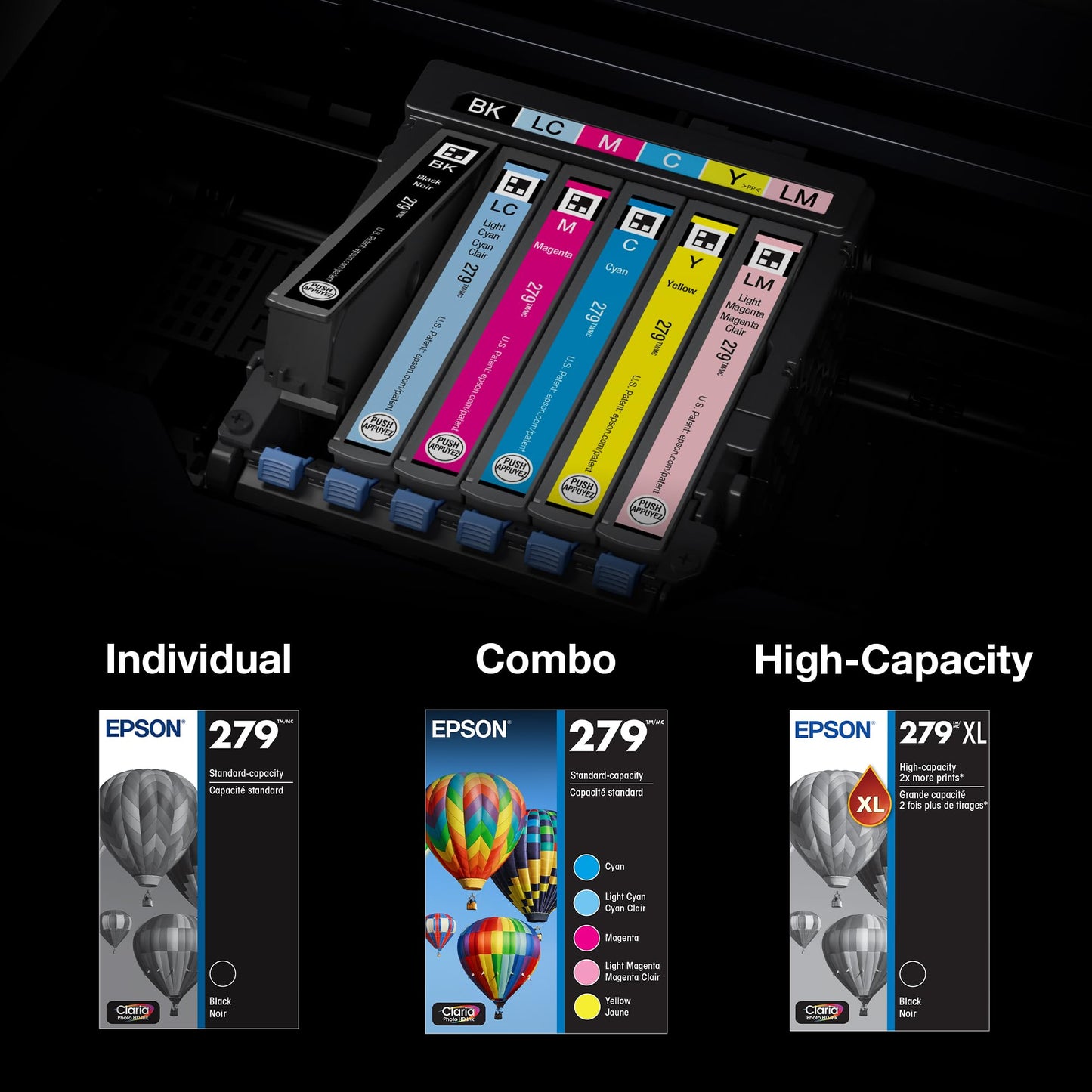 EPSON 279 Claria Photo HD Ink High Capacity Black Cartridge (T279XL120-S) Works with Expression Photo XP-980