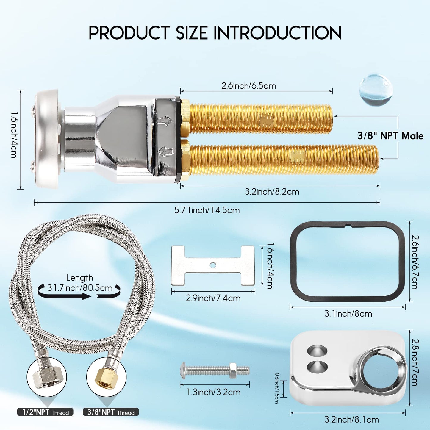 LukLoy Shampoo Bowl Vacuum Breaker Kit for Faucet, Salon Sink Parts, 7 Pcs Faucet Kit