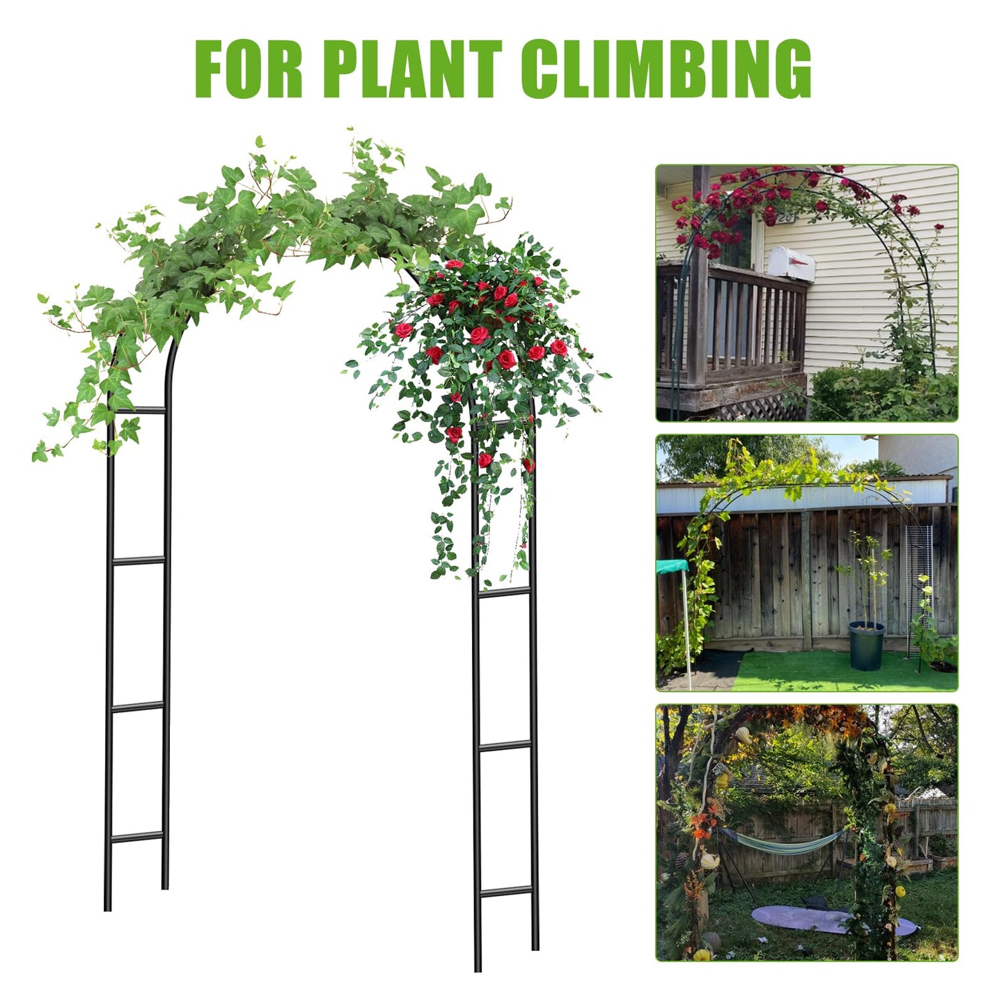 [2026] Garden Arch Trellis, Heavy Duty Garden Arbors for Climbing Plants, Wedding Arch Flowers Frame for Wedding, Party Decoration