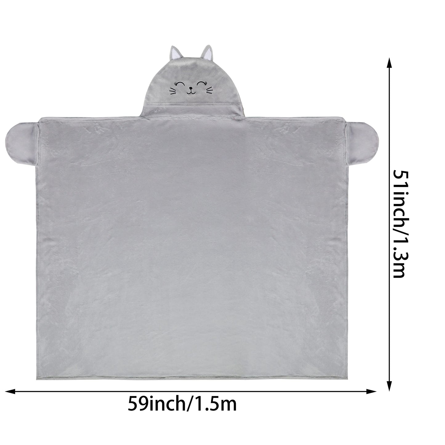 Moyel Cat Gifts for Cat Lovers Wearable Blanket Hoodie for Women Fluffy Fuzzy Soft Cat Blanket Christmas Mothers Day Birthday Gifts for Mom Daughter Wife Girlfriend, 59”x51”