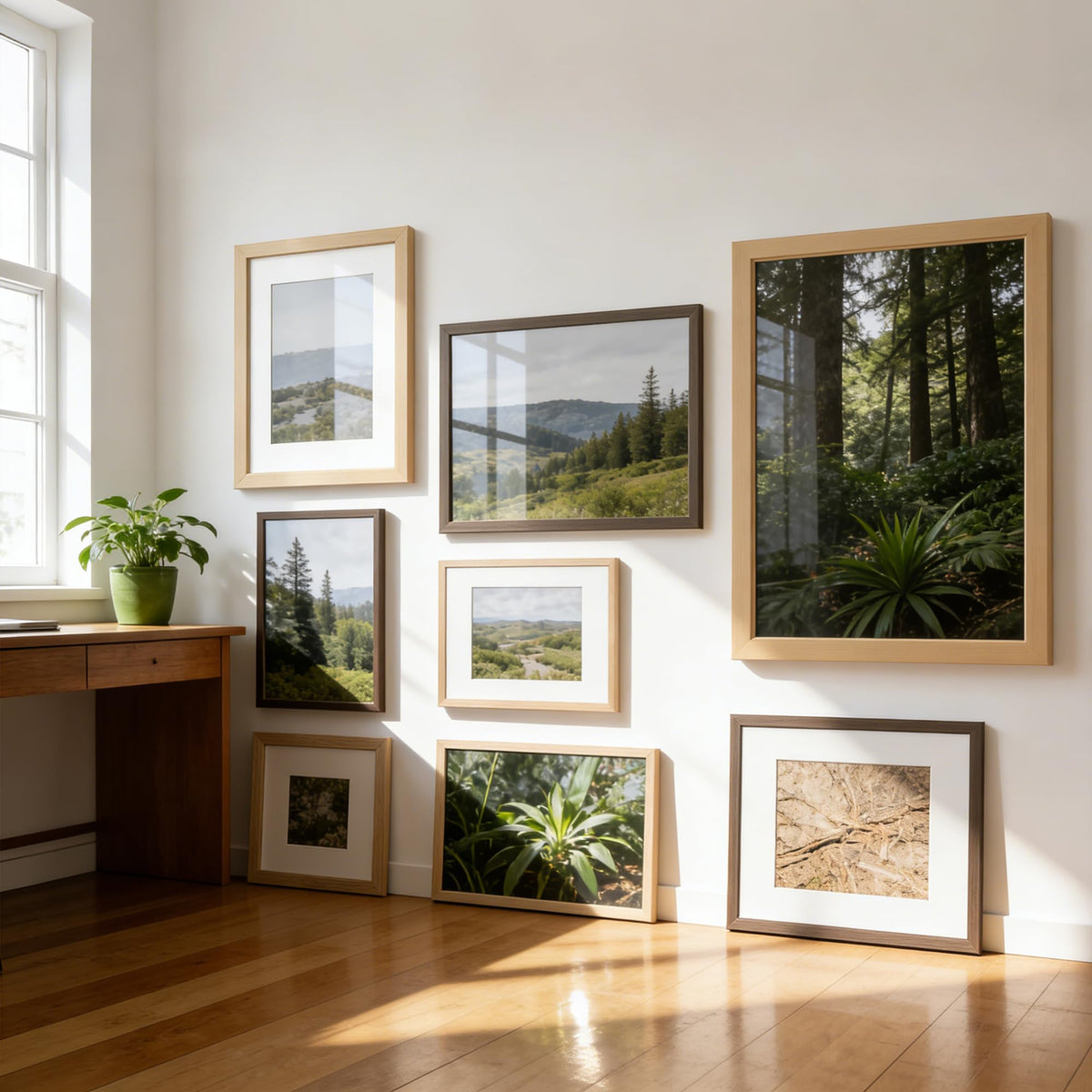 TONES FRAME DESIGN 18x24 Frame Natural Solid Wood Veneer 18 x 24 Poster Frame with Shatterproof Plexiglass, Wall Hanging Modern Wooden Picture Frames 24x18 for Home Office Decor
