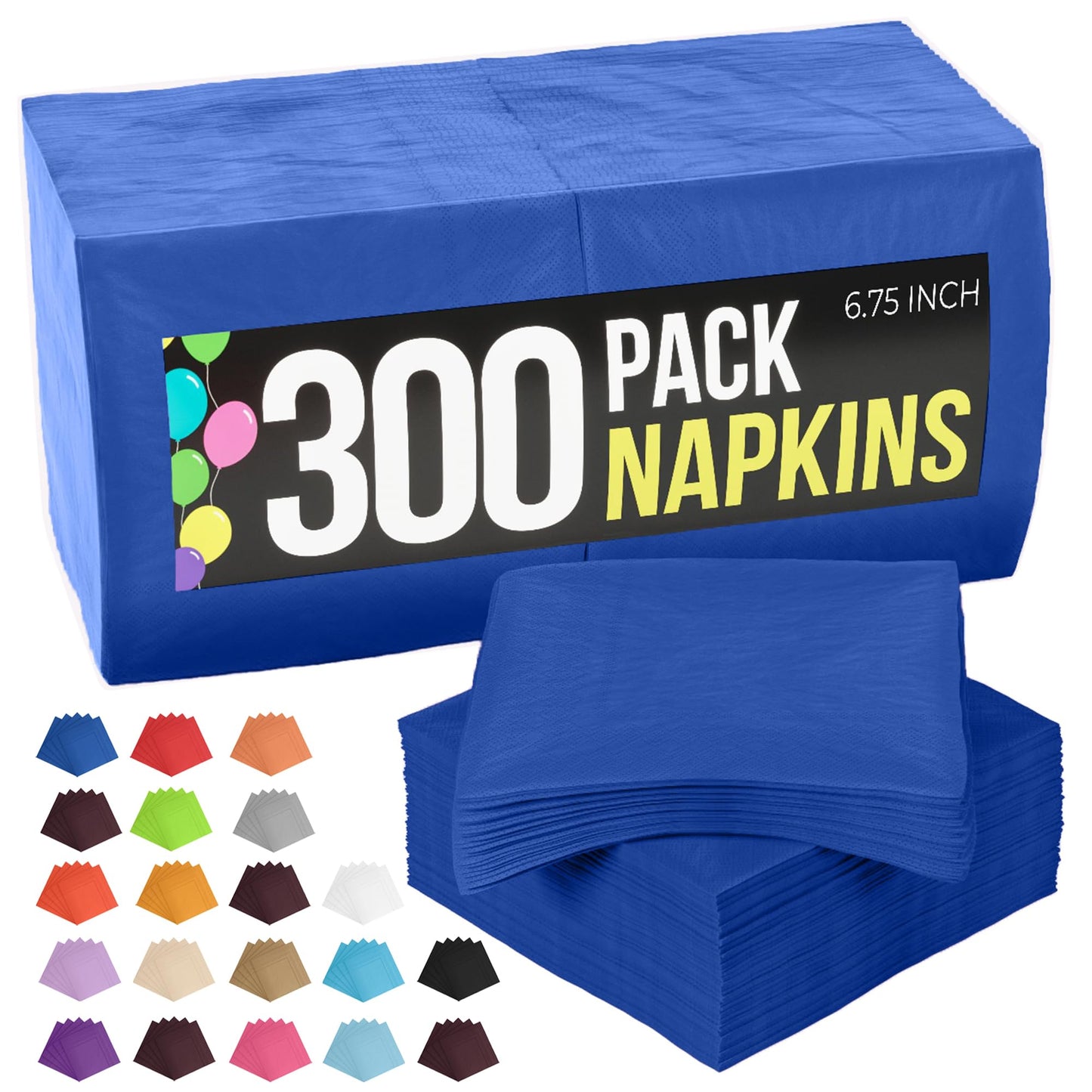 300 Pack Dark Blue Napkins Disposable, 2 Ply Party Napkins, Dark Blue Disposable Napkins, Fun Napkins Everyday – Great As Cocktail Napkins Or Beverage Napkins Paper Exquisite