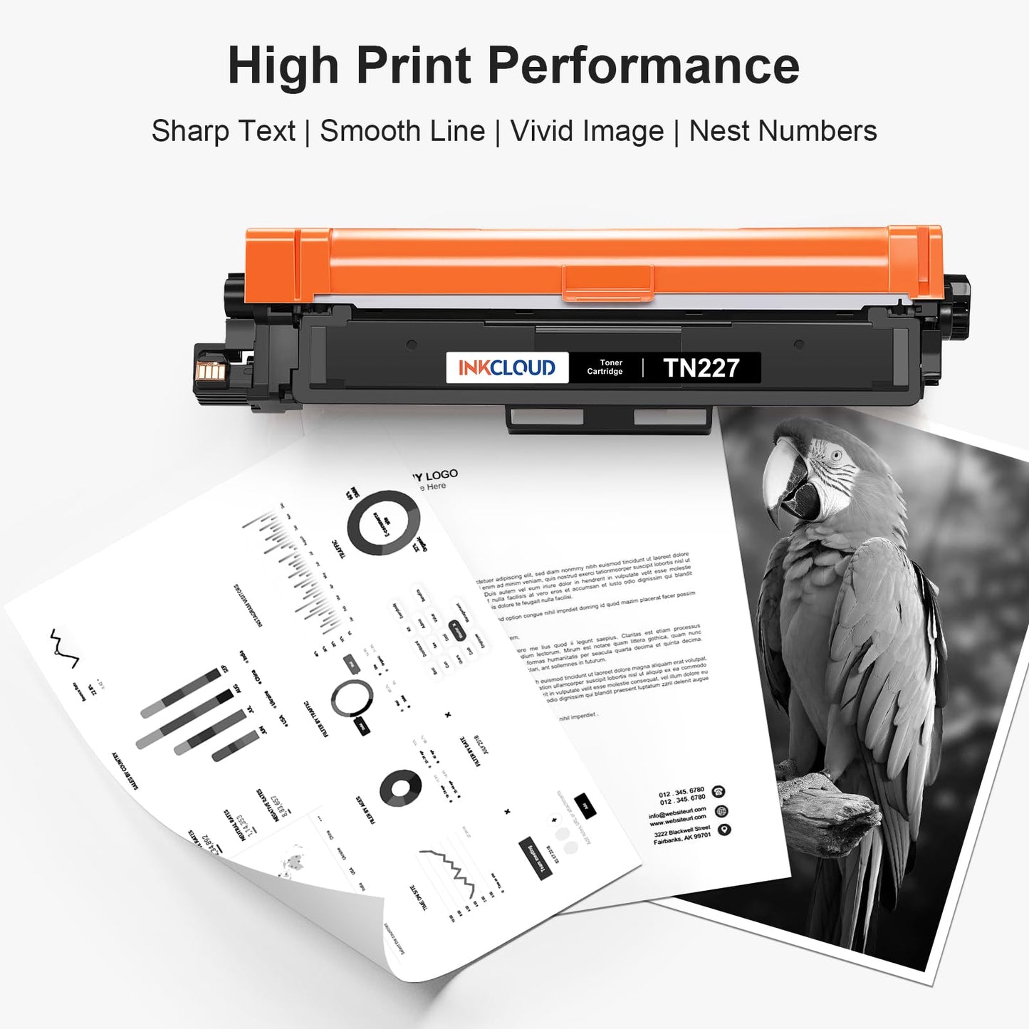 INKCLOUD TN227BK Black Toner Cartridge Replacement for Brother TN-227 TN227 Toner High Yield TN223BK TN223 for Brother MFC-L3770CDW HL-L3270CDW HL-L3290CDW MFC-L3710CW HL-L3210CW HL-L3230CDW, 2PK
