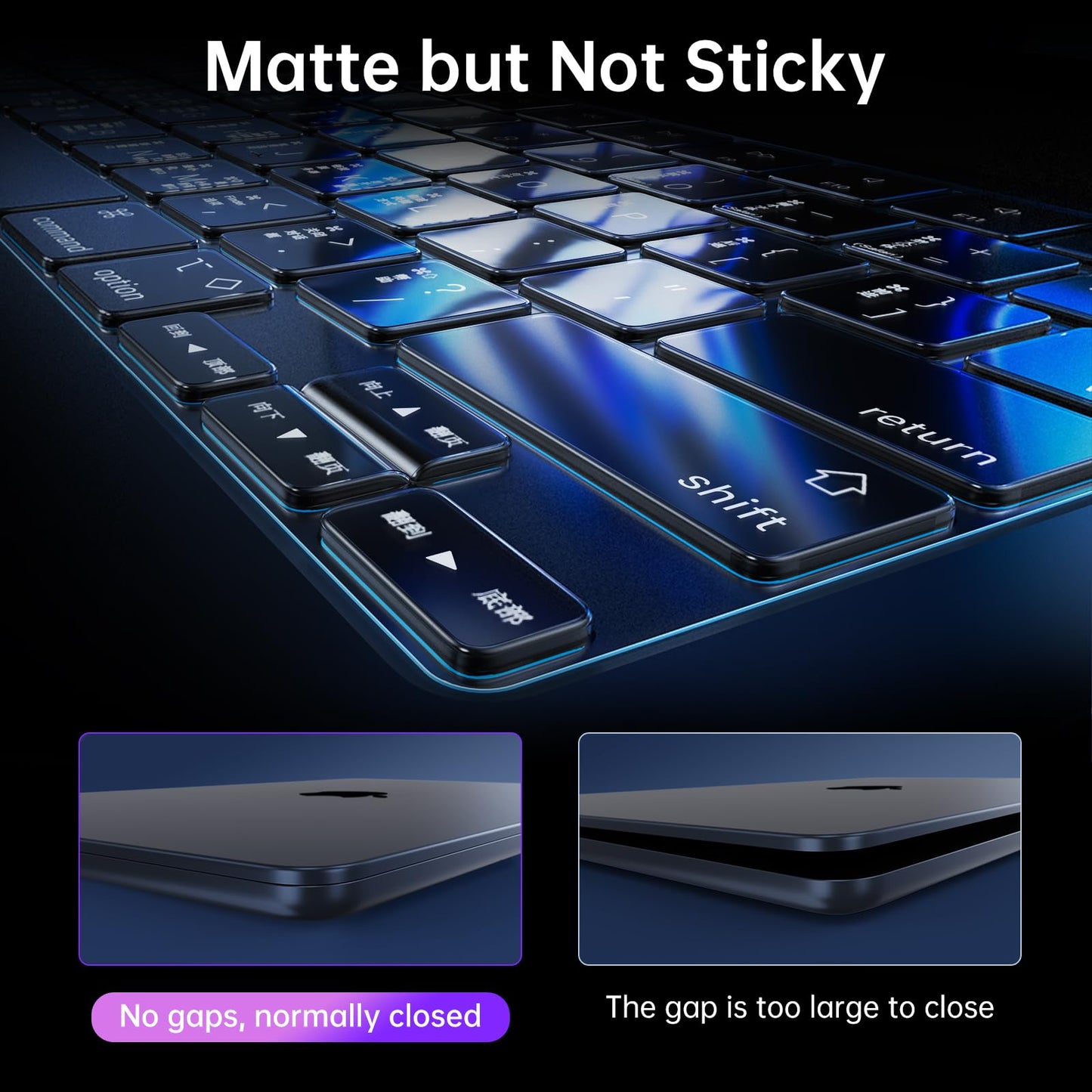 Soonjet for MacBook Air 15 inch Case | M5 M4 M3 M2 2026 2025-2023 | 100% Match Official Color | Ultra Thin Armor | Hard Shell + Translucent Keyboard Cover | Midnight Clear